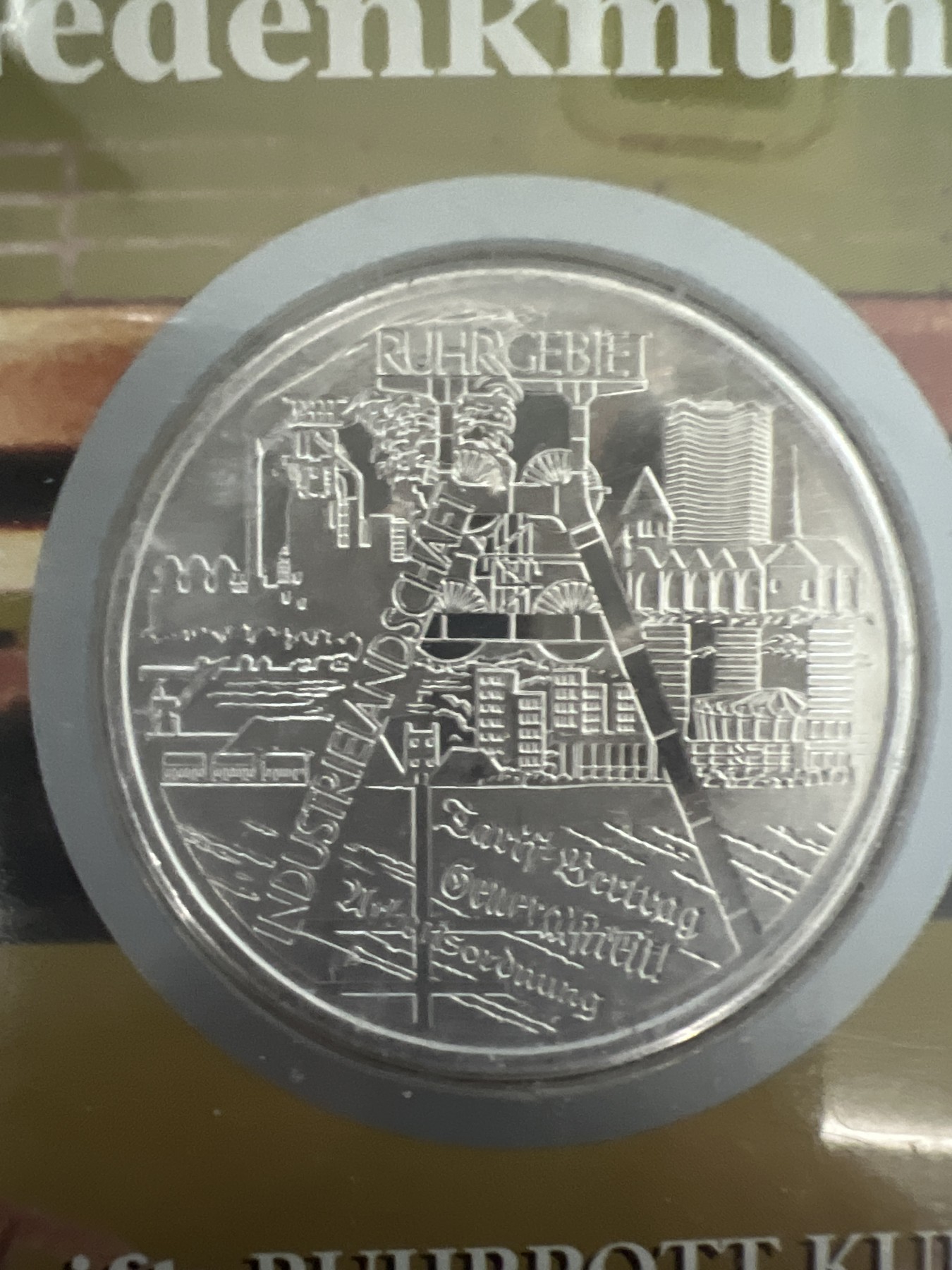 第4期 银币专场 （无押金，捡漏，全场20包邮，偏远地区除外，接收代拍业务） 2003年 德国 鲁尔工业区 10欧元 纪念银币 带大版票