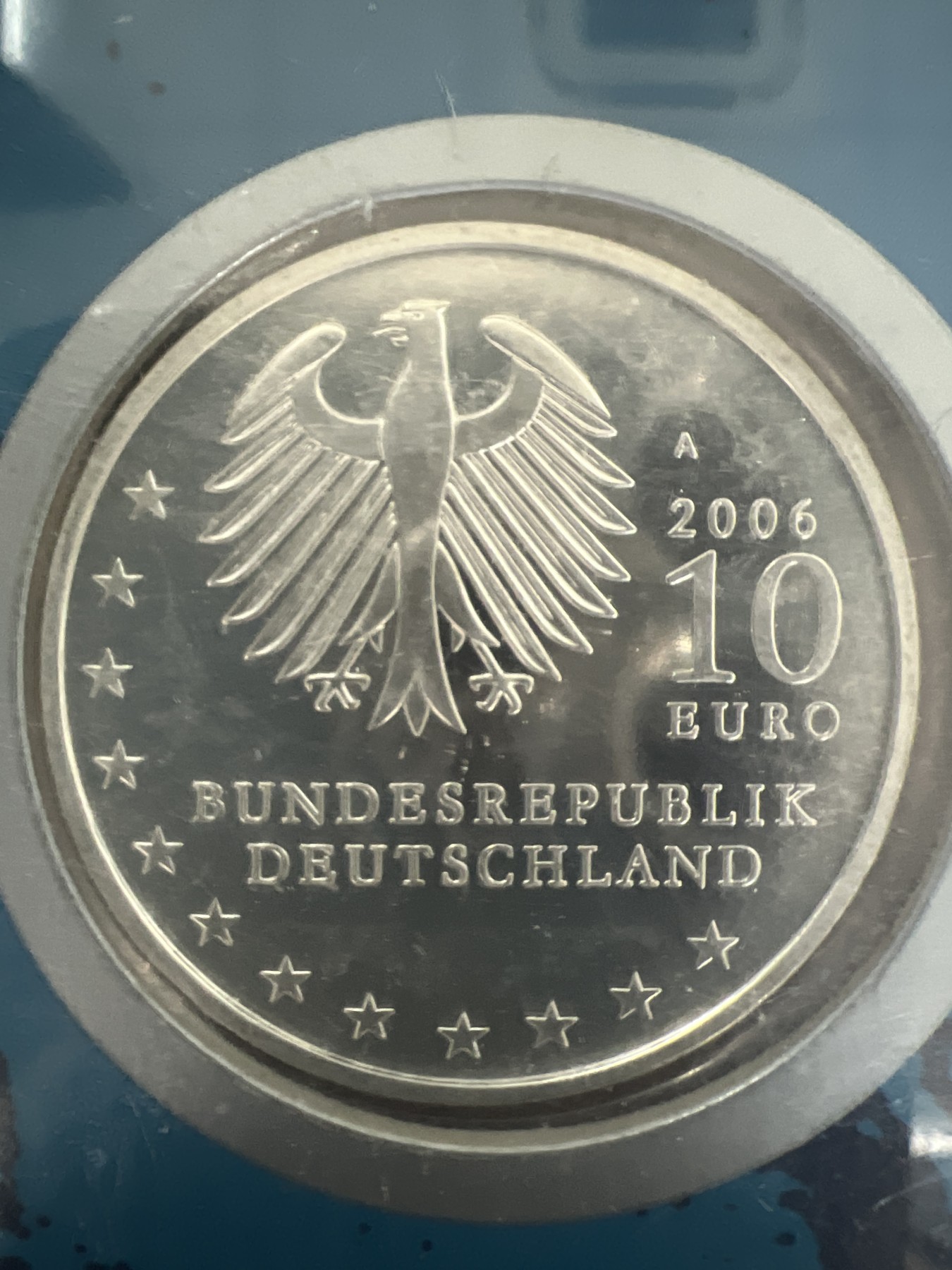 第4期 银币专场 （无押金，捡漏，全场20包邮，偏远地区除外，接收代拍业务） 2006年 德国 德雷斯顿圣母大教堂 10欧元 纪念银币 带大版票
