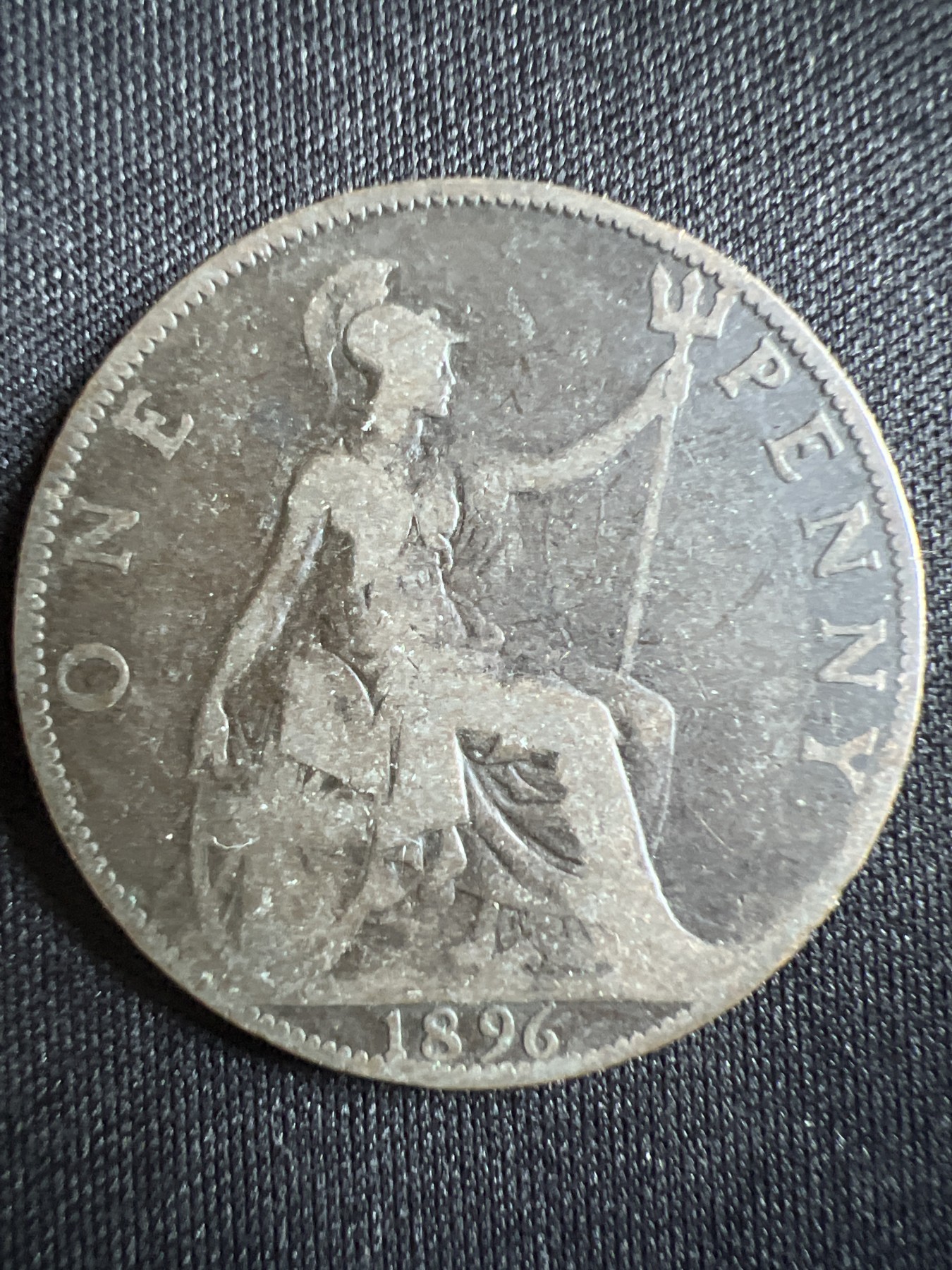 第396期 硬币币专场 （无押金，捡漏，全场20包邮，偏远地区除外，接收代拍业务） 1896年 维多利亚 披纱 一便士 老铜币