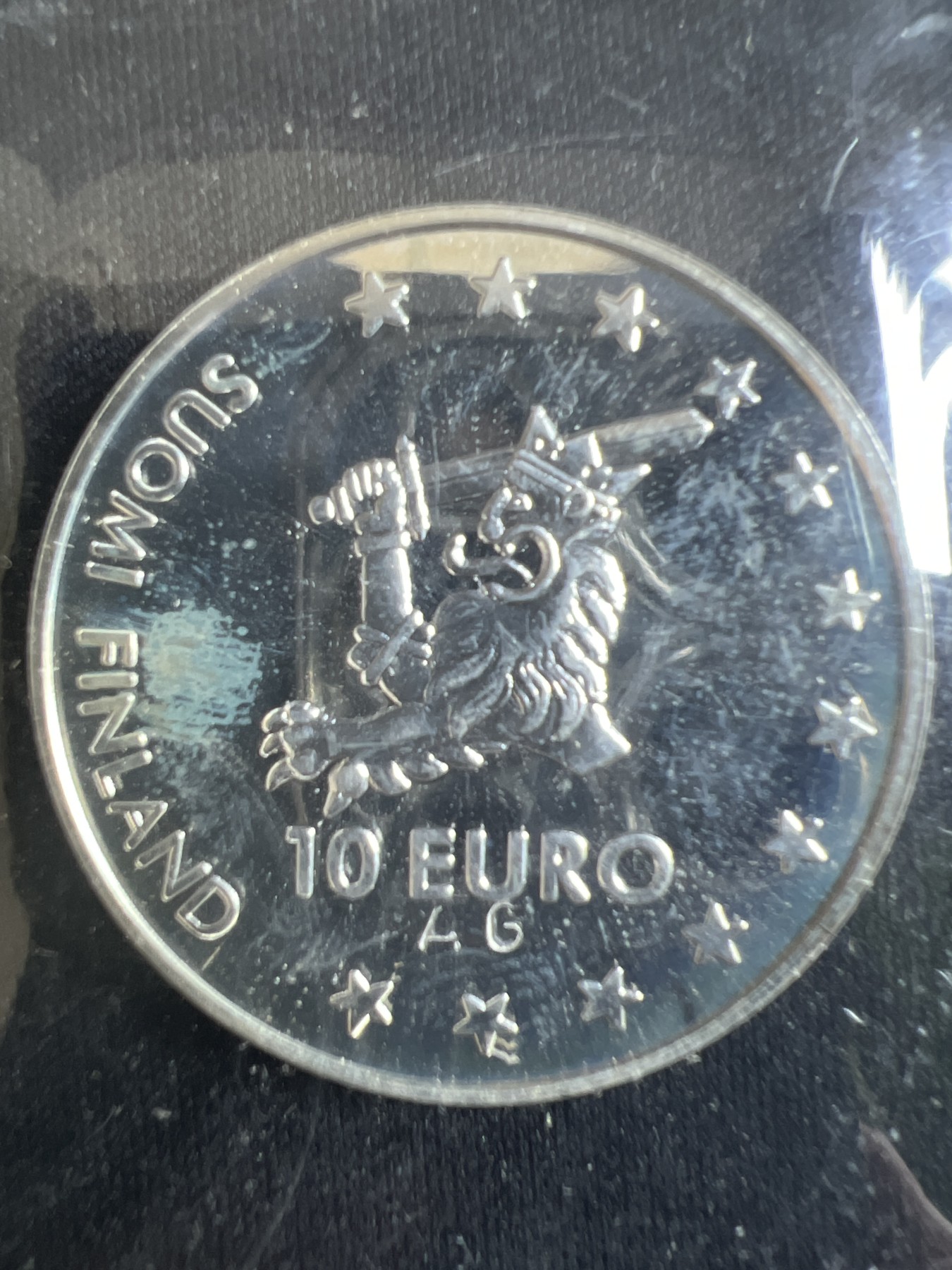 第4期 银币专场 （无押金，捡漏，全场20包邮，偏远地区除外，接收代拍业务） 1996年 芬兰 10埃居 精致银币