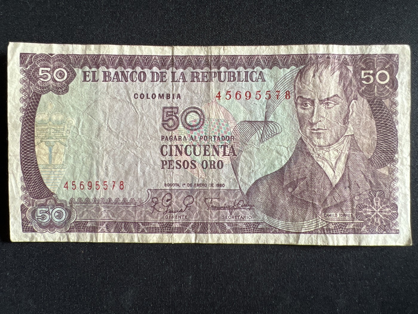 第398期 纸币币专场 （无押金，捡漏，全场20包邮，偏远地区除外，接收代拍业务） 哥伦比亚50比索