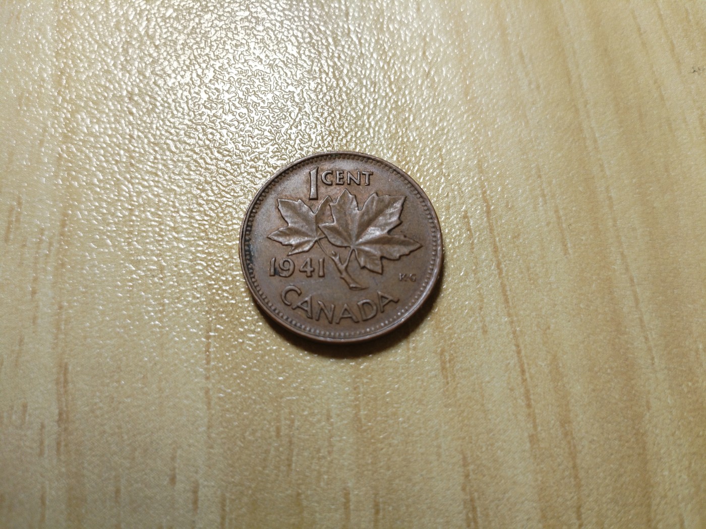初雪钱币专场（第四期） 1941年加拿大乔六枫叶一分