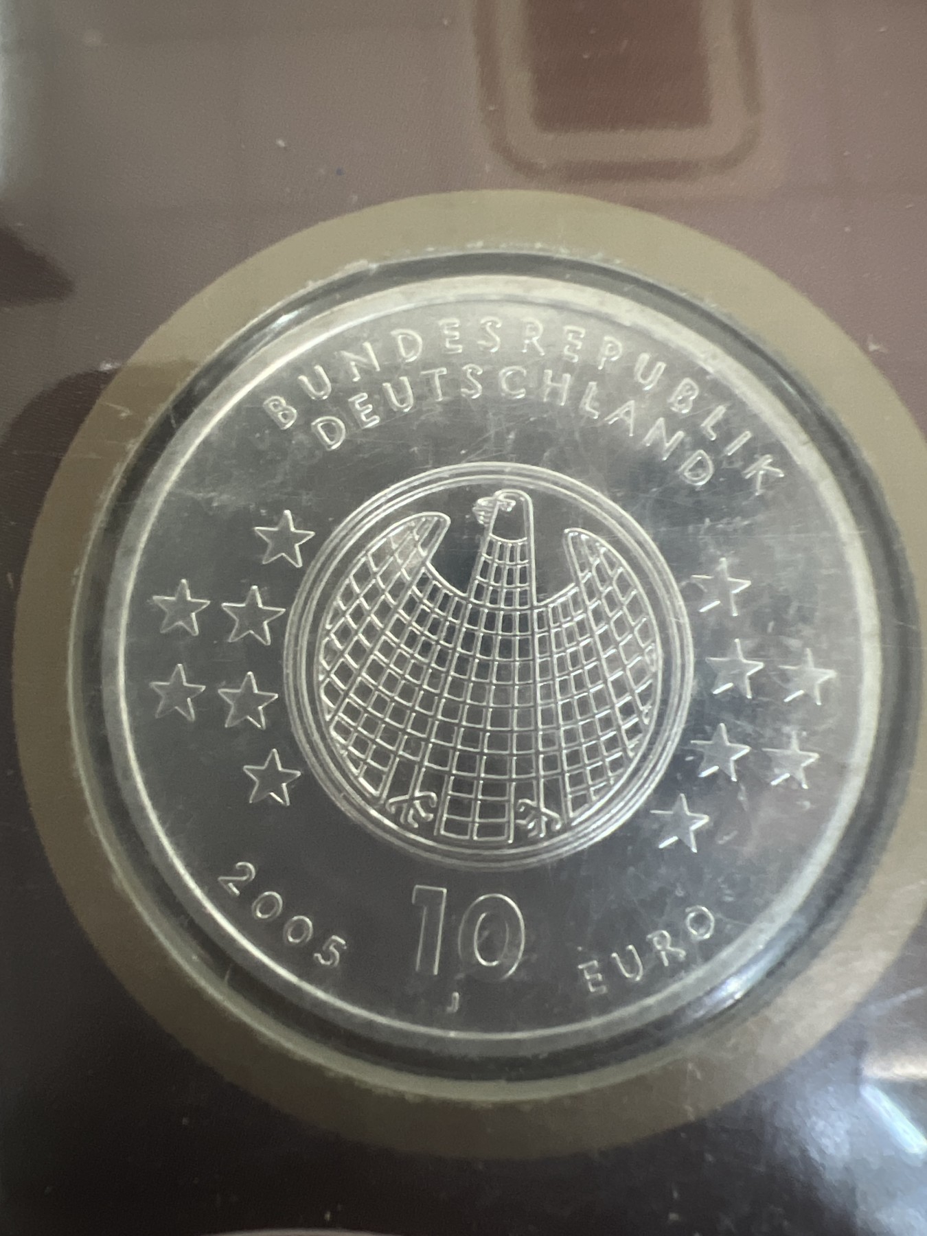 第4期 银币专场 （无押金，捡漏，全场20包邮，偏远地区除外，接收代拍业务） 2005年 爱因斯坦相对论 10欧元 纪念银币 带大版票