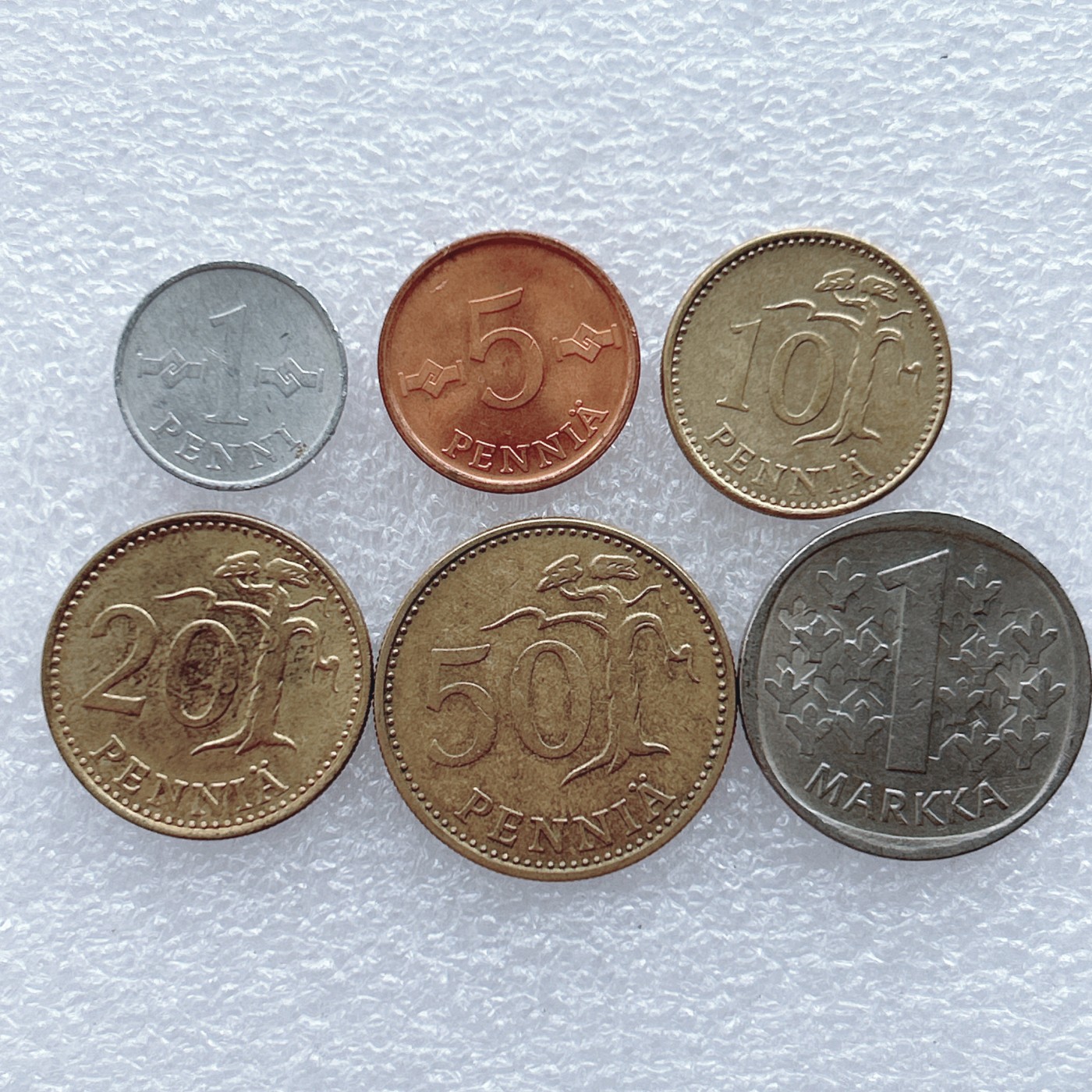 全场一元起拍 世界钱币散币场 第20期 芬兰硬币6枚