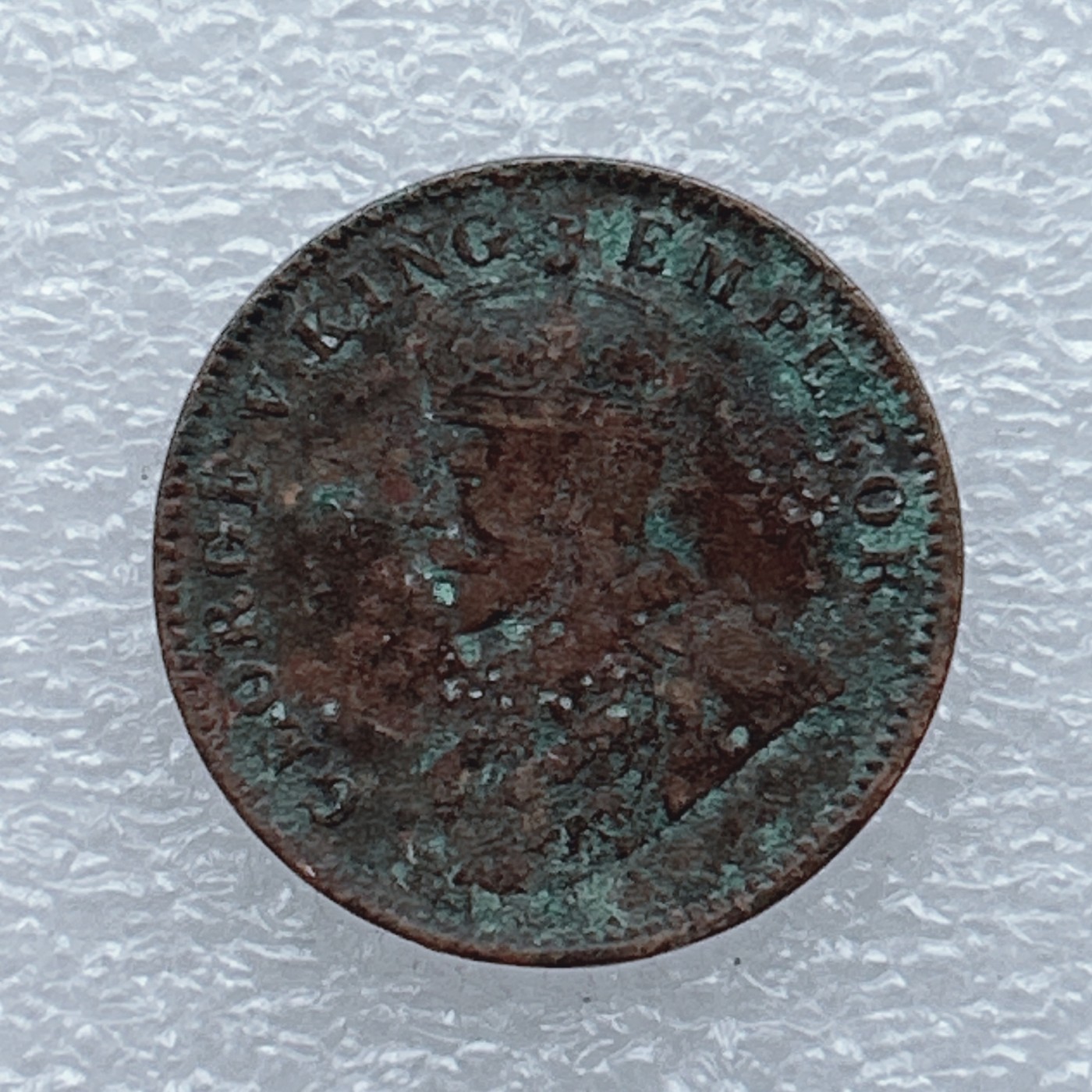 全场一元起拍 世界钱币散币场 第20期 英属印度1919年 乔治五世头像 1/4安娜 老铜币