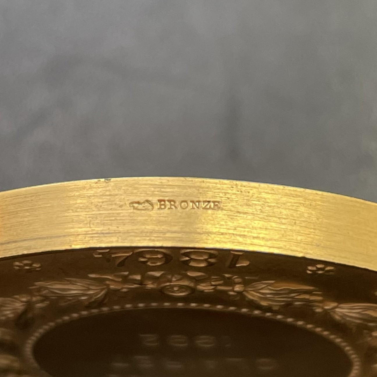 「木头集藏」章牌专场-第30期 Farochon～法国罗讷省教育铜质镀金奖章 直径：51mm