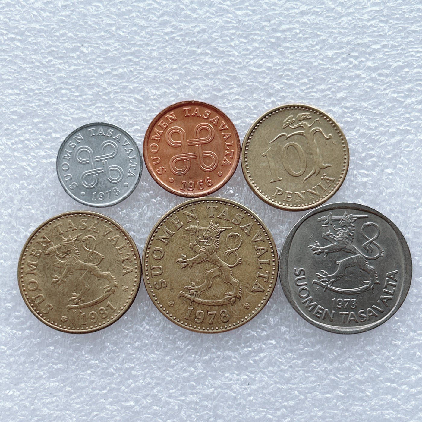 全场一元起拍 世界钱币散币场 第20期 芬兰硬币6枚