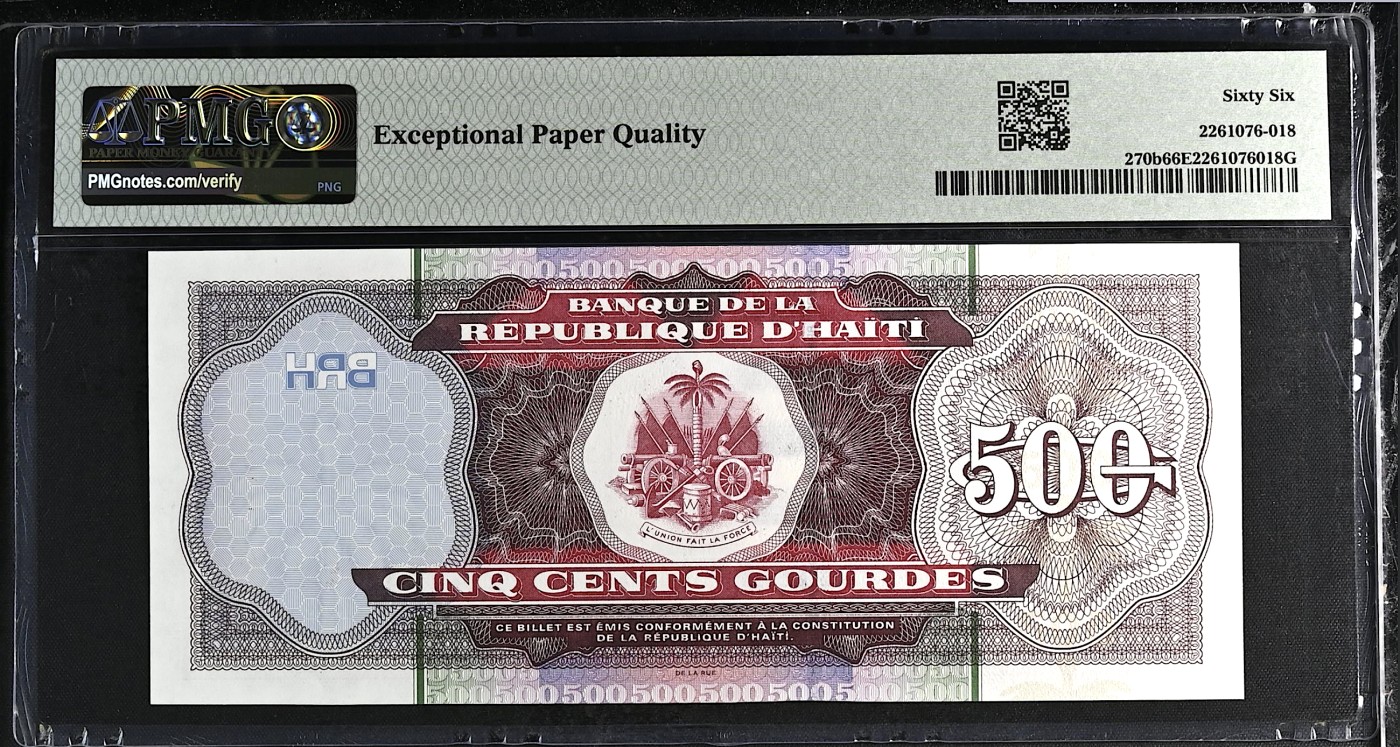 《张总收藏》117期-外币超高货合集 冠军分&名誉品 海地500古德 PMG66E 2003年 亚军分 更高分仅1张