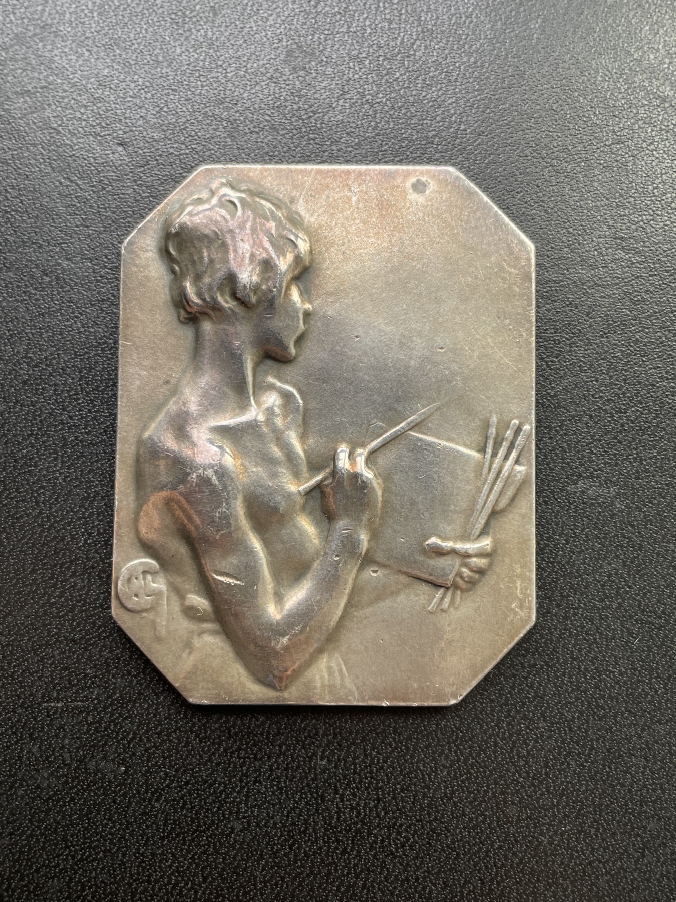 「木头集藏」章牌专场-第30期 A.Charpentier～法国绘画银奖章 尺寸：52×41mm，47.3g