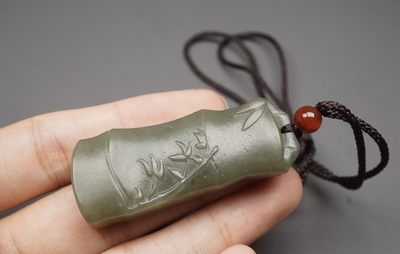 玉石翡翠玛瑙｜拍卖专场 和田玉 竹节挂件