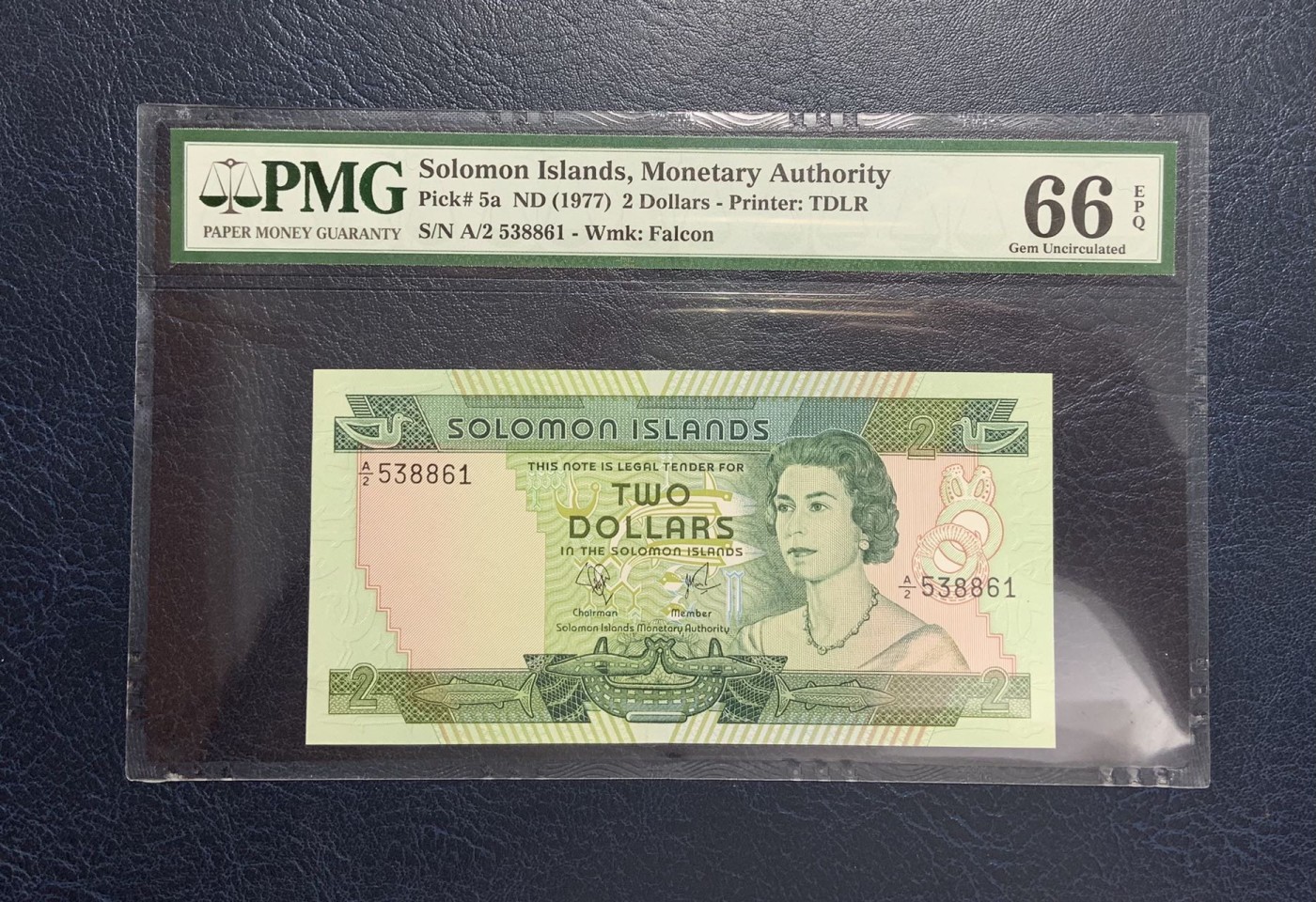 收藏联盟Quantum Auction 第286期拍卖  所罗门群岛1977年2元 PMG66 初版 号码无4