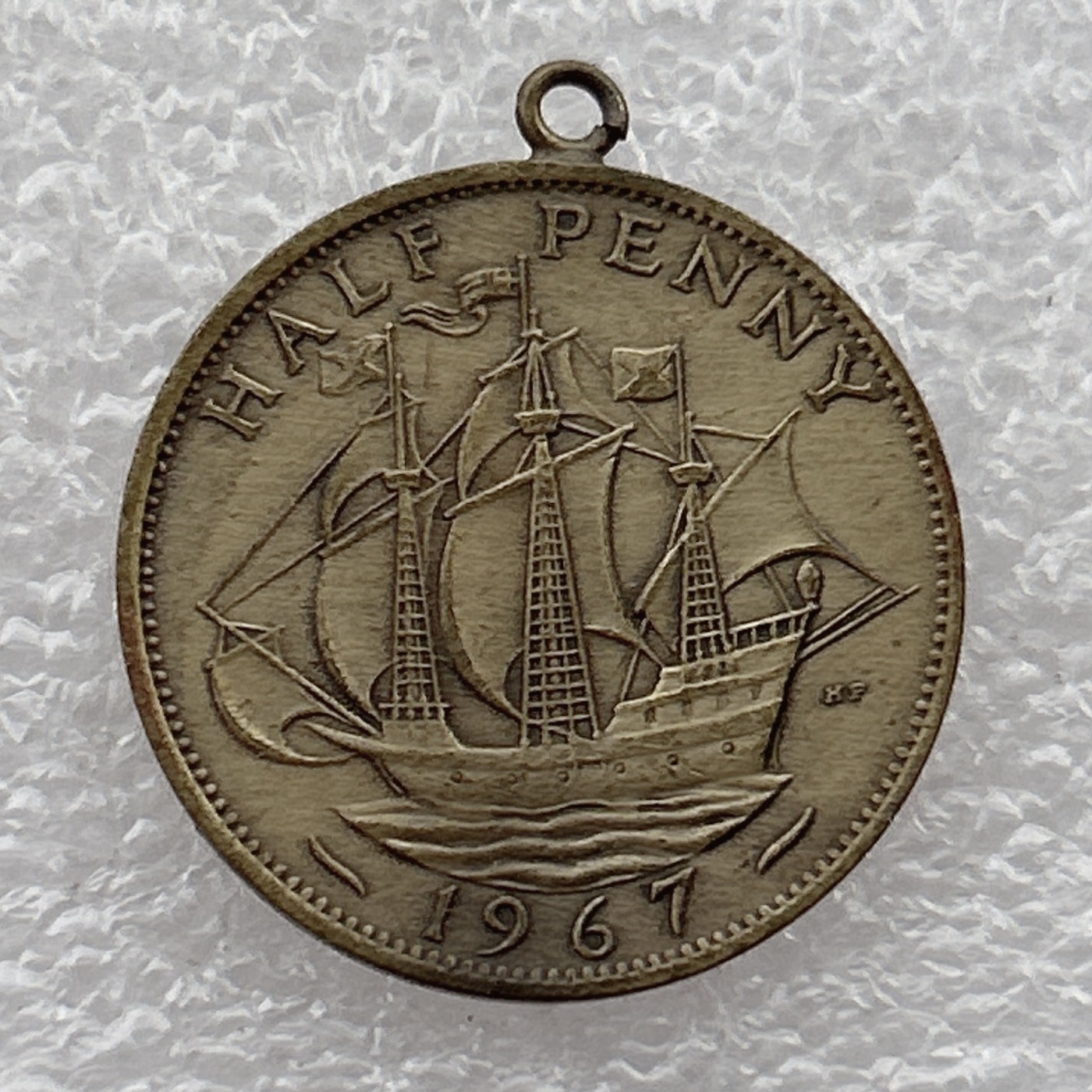 全场一元起拍 世界钱币散币场 第21期 英国半便士硬币吊坠挂件 一帆风顺