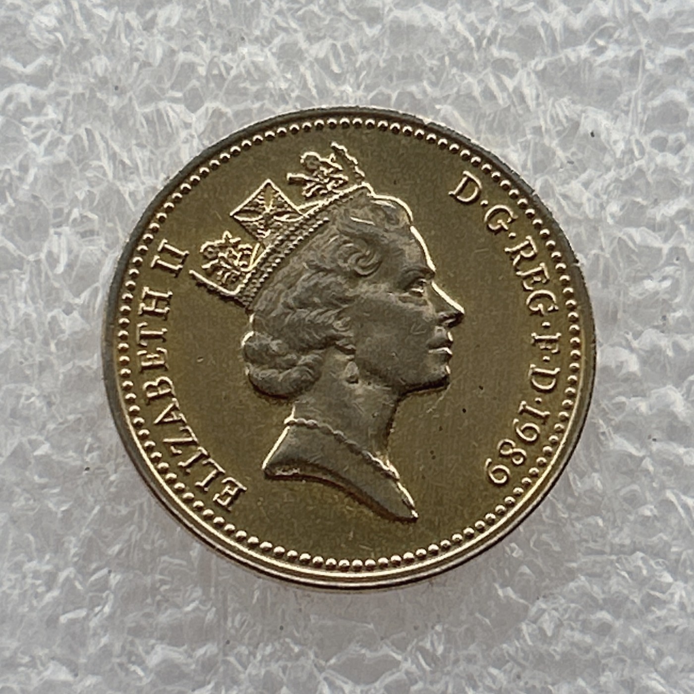 全场一元起拍 世界钱币散币场 第21期 英国1989年1便士 原光 高冠女王.带铁链的城堡闸