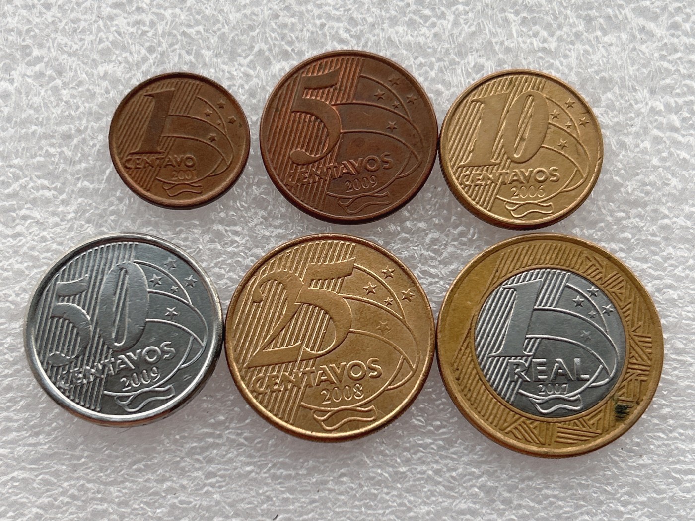 全场一元起拍 世界钱币散币场 第21期 巴西硬币6枚套