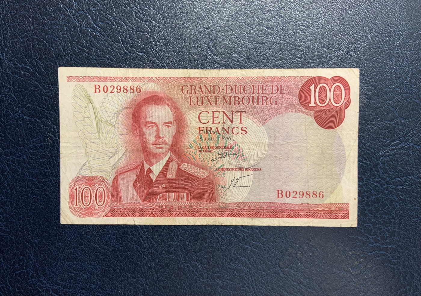 收藏联盟Quantum Auction 第286期拍卖  卢森堡1970年100法郎 品相如图