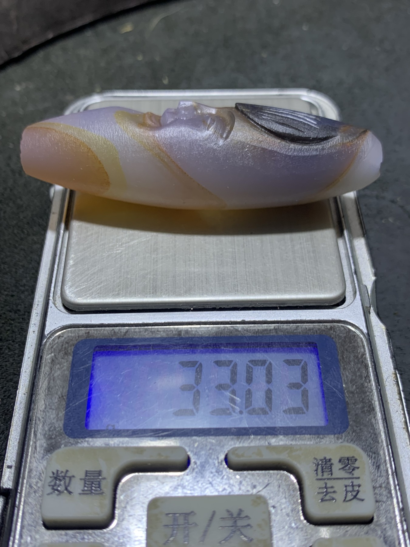 精美亚光高玉化巴西玛瑙手工俏色巧雕招财童子吊坠一个！