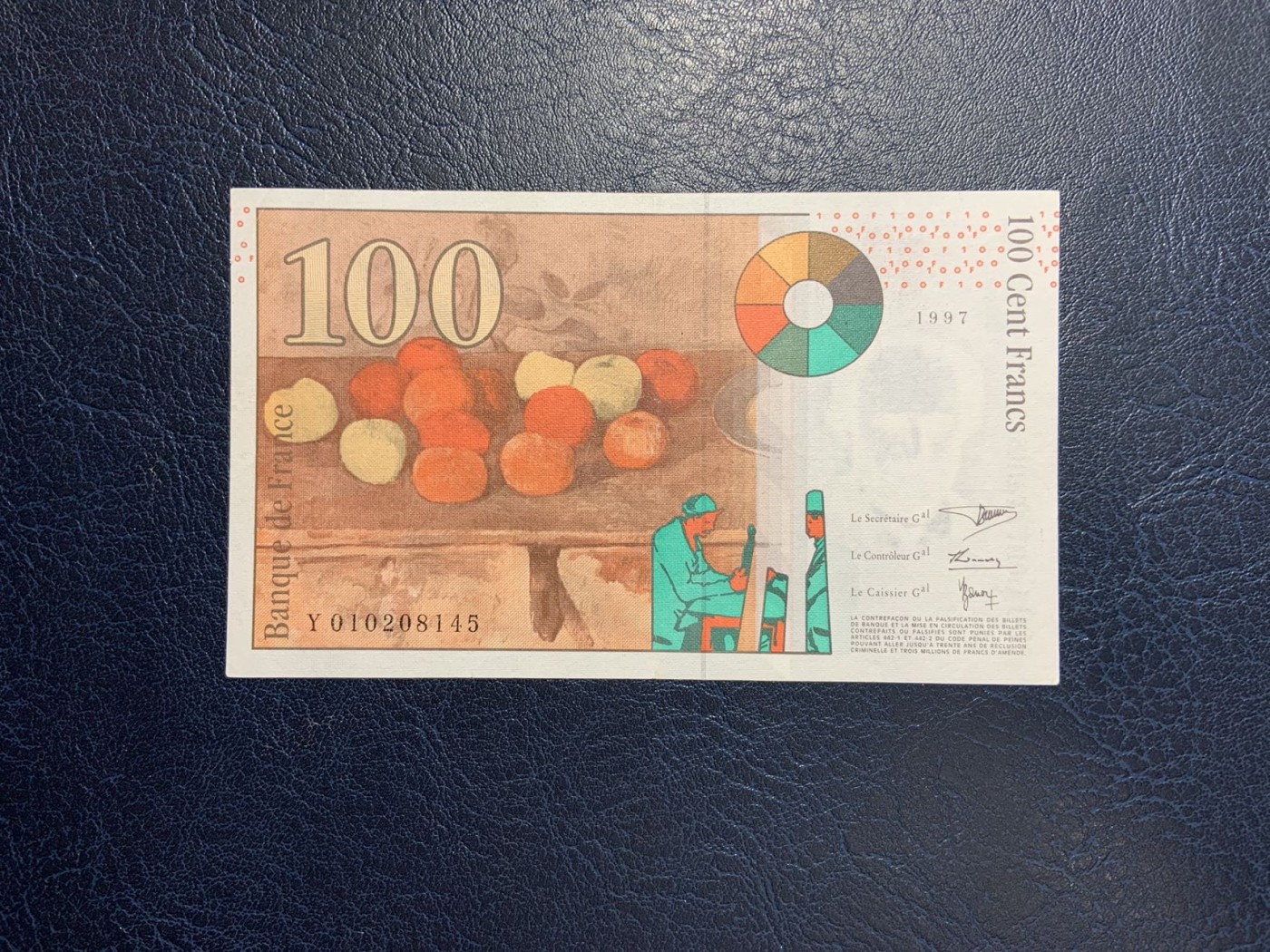 收藏联盟Quantum Auction 第286期拍卖  法国1997年100法郎 品相UNC- 画家塞尚