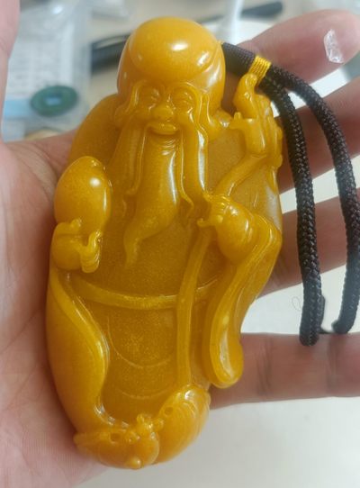 玉器老照片邮票 - 寿星，寿山石把件