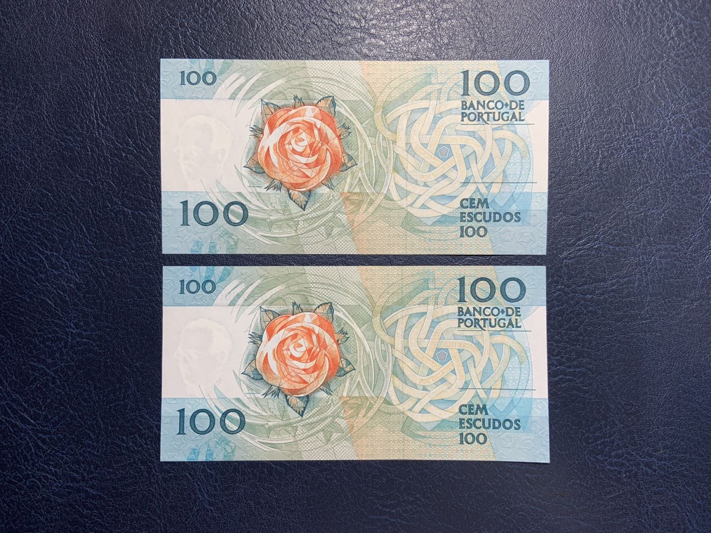 收藏联盟Quantum Auction 第286期拍卖  葡萄牙1987年100埃斯库多两张 品相UNC 