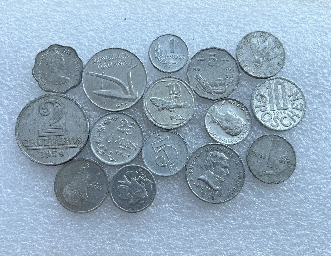 全场一元起拍 世界钱币散币场 第21期 一堆铝币15枚