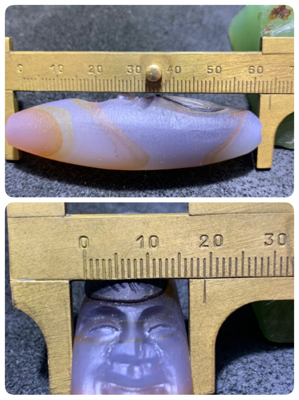 精美亚光高玉化巴西玛瑙手工俏色巧雕招财童子吊坠一个！
