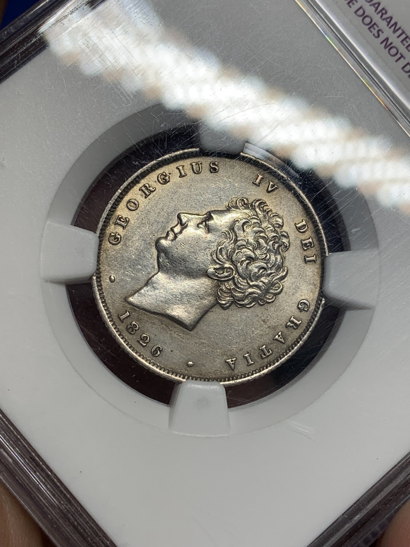 《竞宝斋》第194场-周日，周一 2场 (全场包邮) NGC UNC 英国1826年乔治四世1先令银币 少见品种