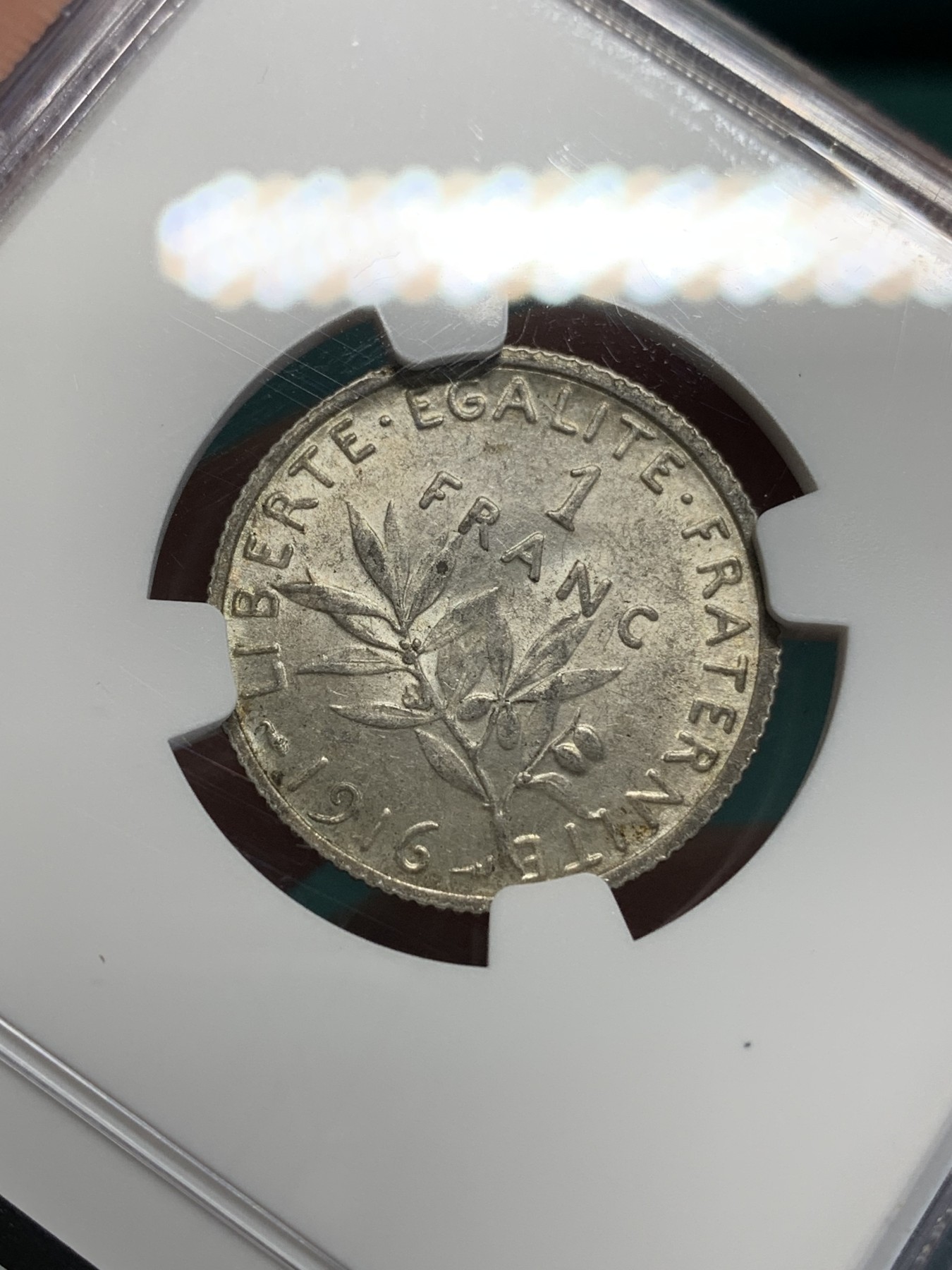 《竞宝斋》第194场-周日，周一 2场 (全场包邮) NGC MS64 法国1916年播种女神1法郎银币