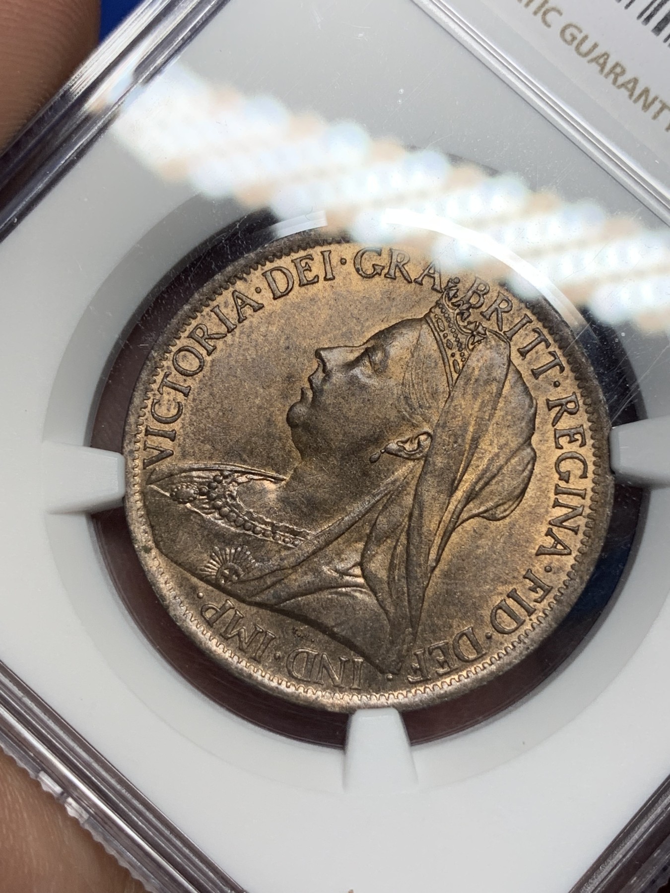 《竞宝斋》第194场-周日，周一 2场 (全场包邮) NGC-MS64 高分 英国1901年1便士大铜币 漂亮红棕色包浆