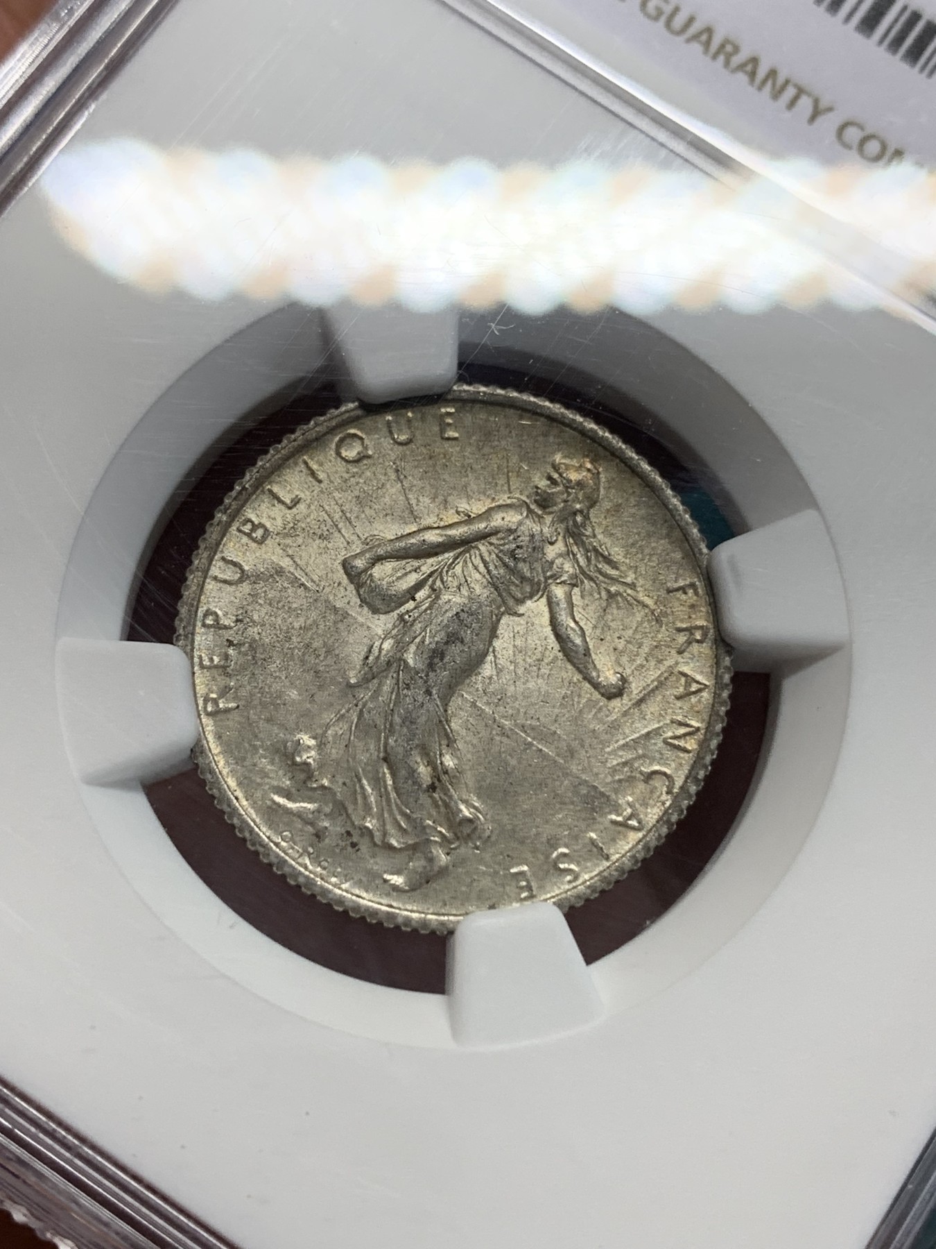 《竞宝斋》第194场-周日，周一 2场 (全场包邮) NGC MS64 法国1916年播种女神1法郎银币
