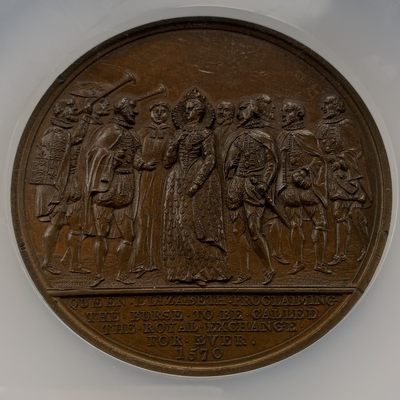 掌中浮雕-藏着的欧洲第007场 - 1838年大英帝国新皇家交易所铜章，61.5mm