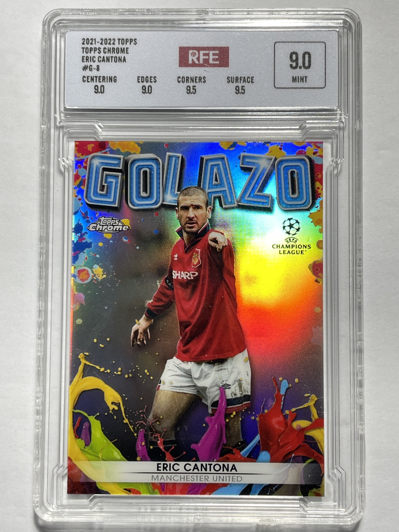 【德藏】卡牌拍卖第3期 -{ 游戏王，球星卡 }专场 全场包邮 2021-22 Topps Chrome Eric Cantona 坎通 折射 纳曼联 RFE 9