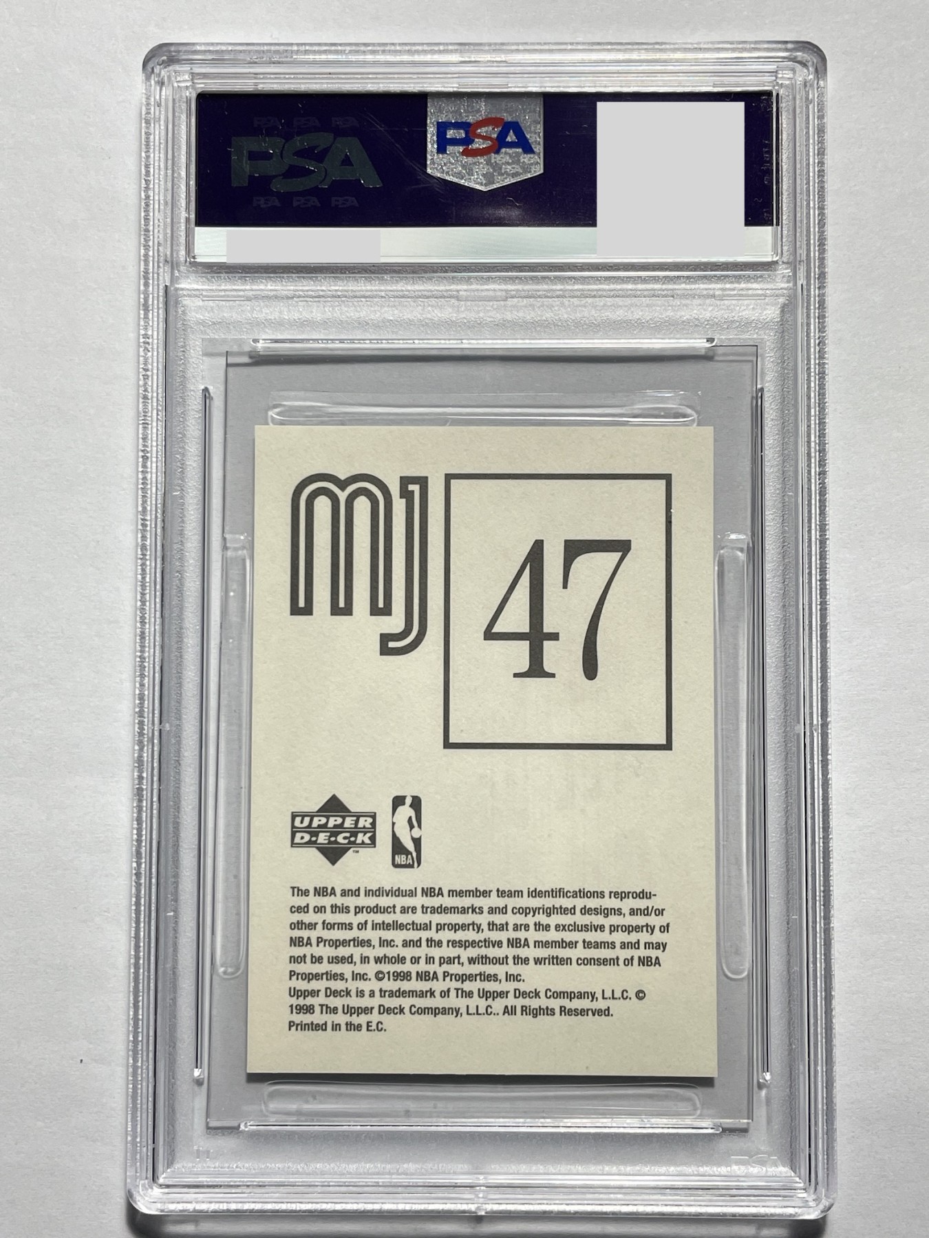 【德藏】卡牌拍卖第3期 -{ 游戏王，球星卡 }专场 全场包邮 1998 UpperDeck 公牛队 迈克尔-乔丹(Michael Jordan) #47 PSA 9