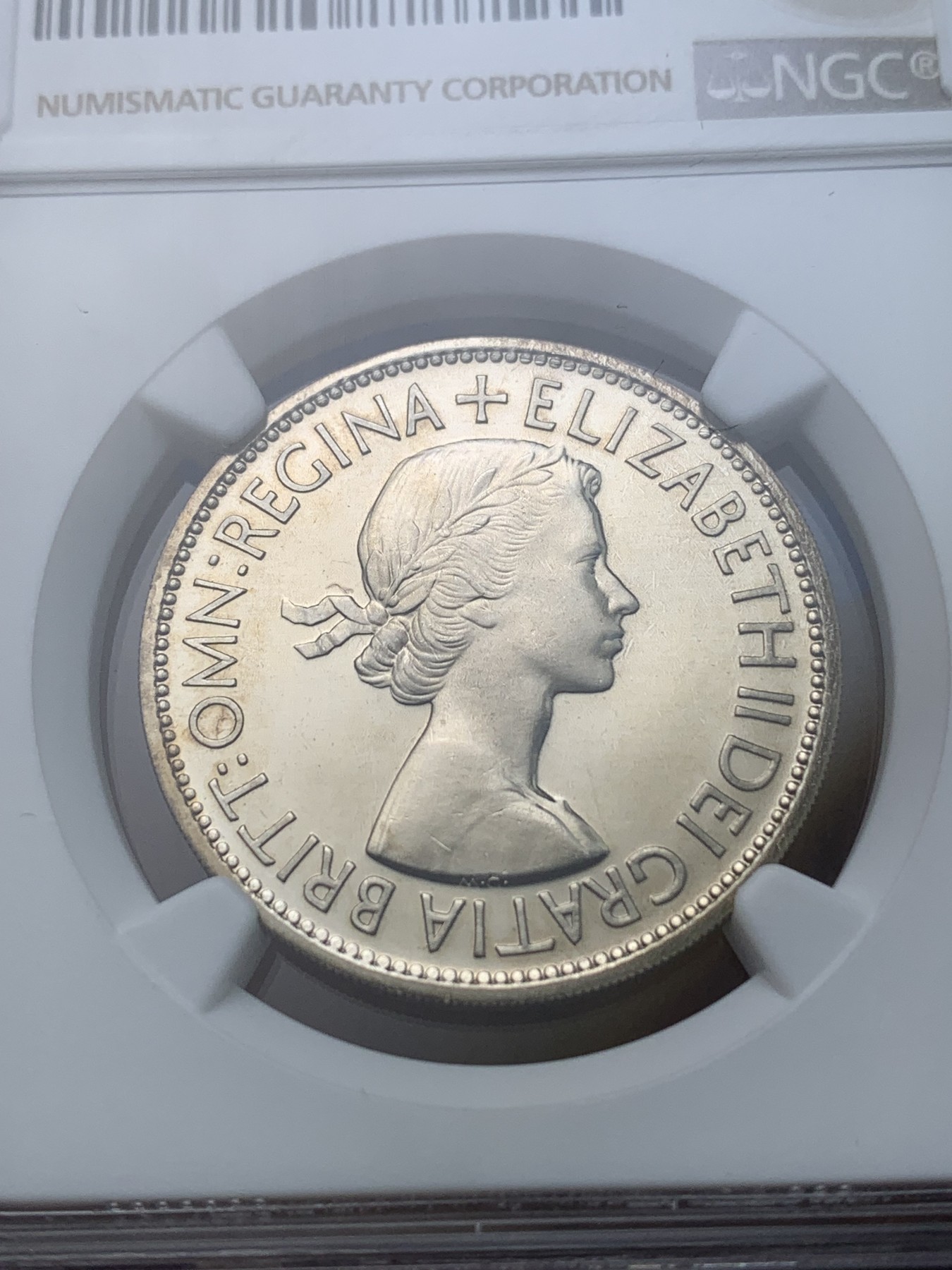 《竞宝斋》第194场-周日，周一 2场 (全场包邮) NGC-PF65  英国1953年伊丽莎白二世加冕精制半克朗  高分