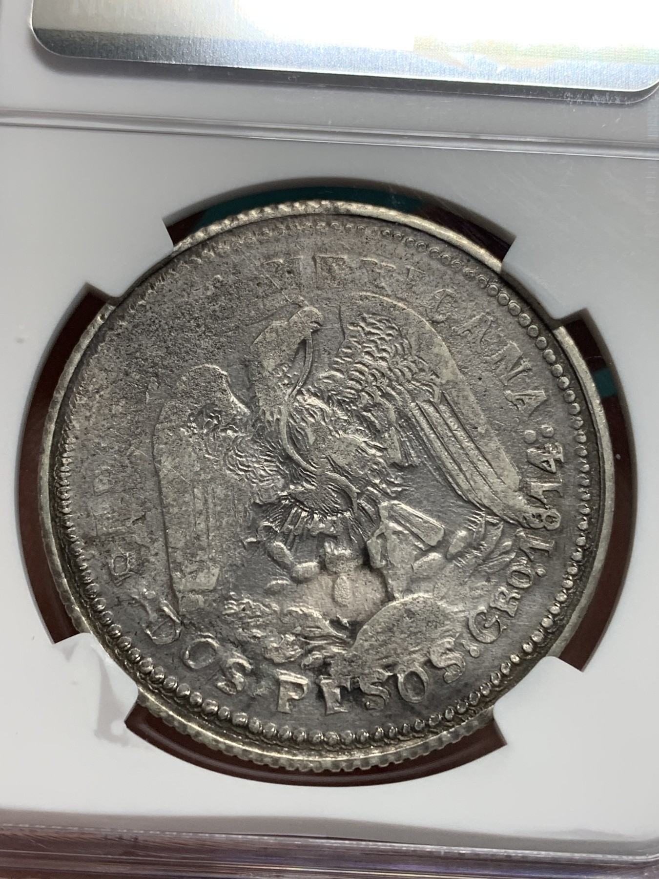 《竞宝斋》第194场-周日，周一 2场 (全场包邮) NGC-UNC 墨西哥 1914年 2比索 内战时期含金银币