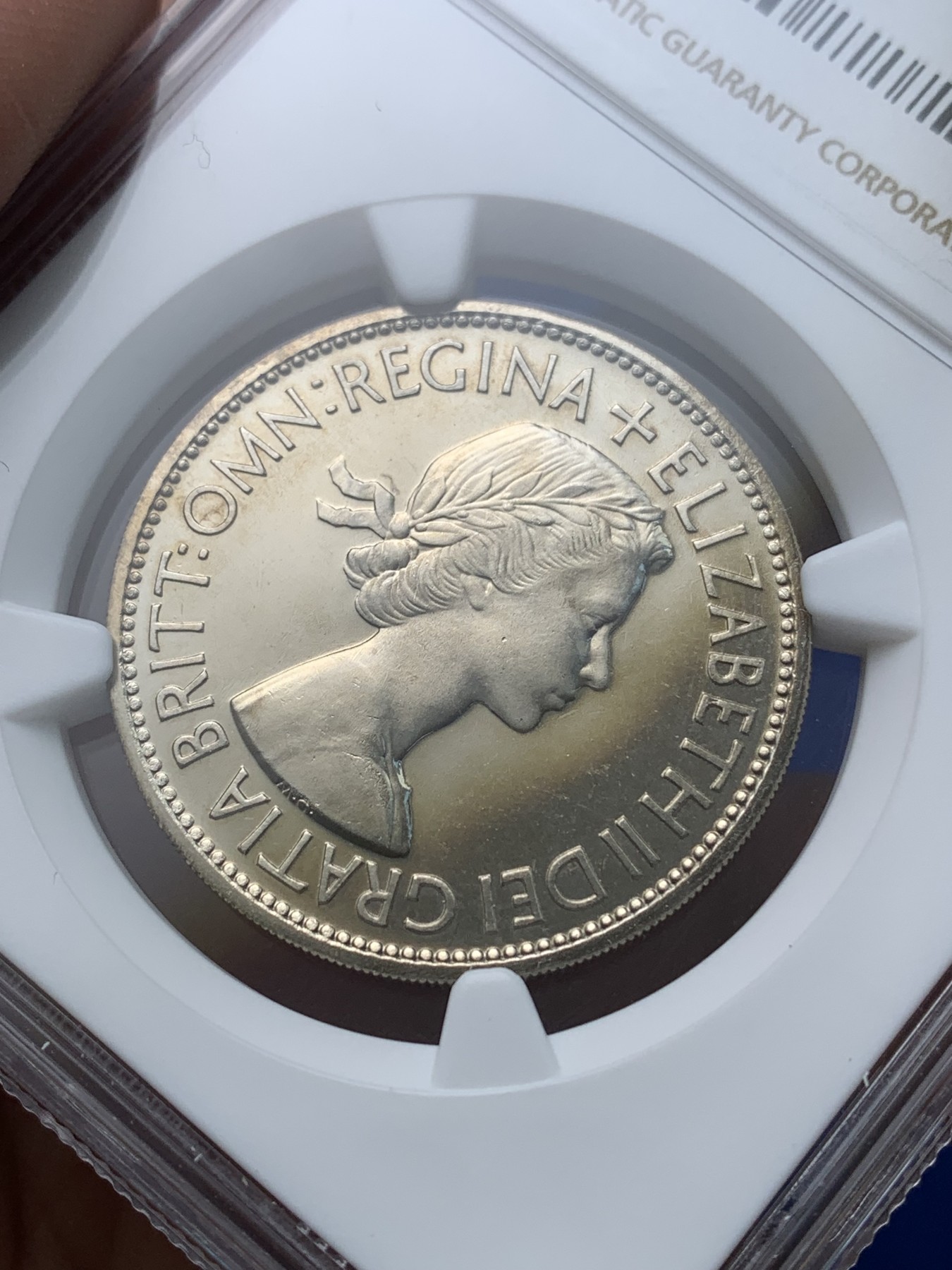 《竞宝斋》第194场-周日，周一 2场 (全场包邮) NGC-PF65  英国1953年伊丽莎白二世加冕精制半克朗  高分