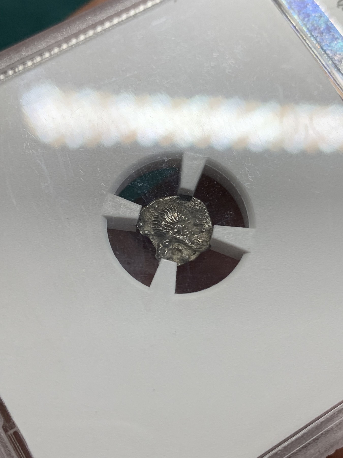 《竞宝斋》第194场-周日，周一 2场 (全场包邮) TQG评级 XF5/5 3/5 公元前450-前400年 古希腊密西亚地区柯孜克斯城邦 狮子与野猪银币 精致小巧
