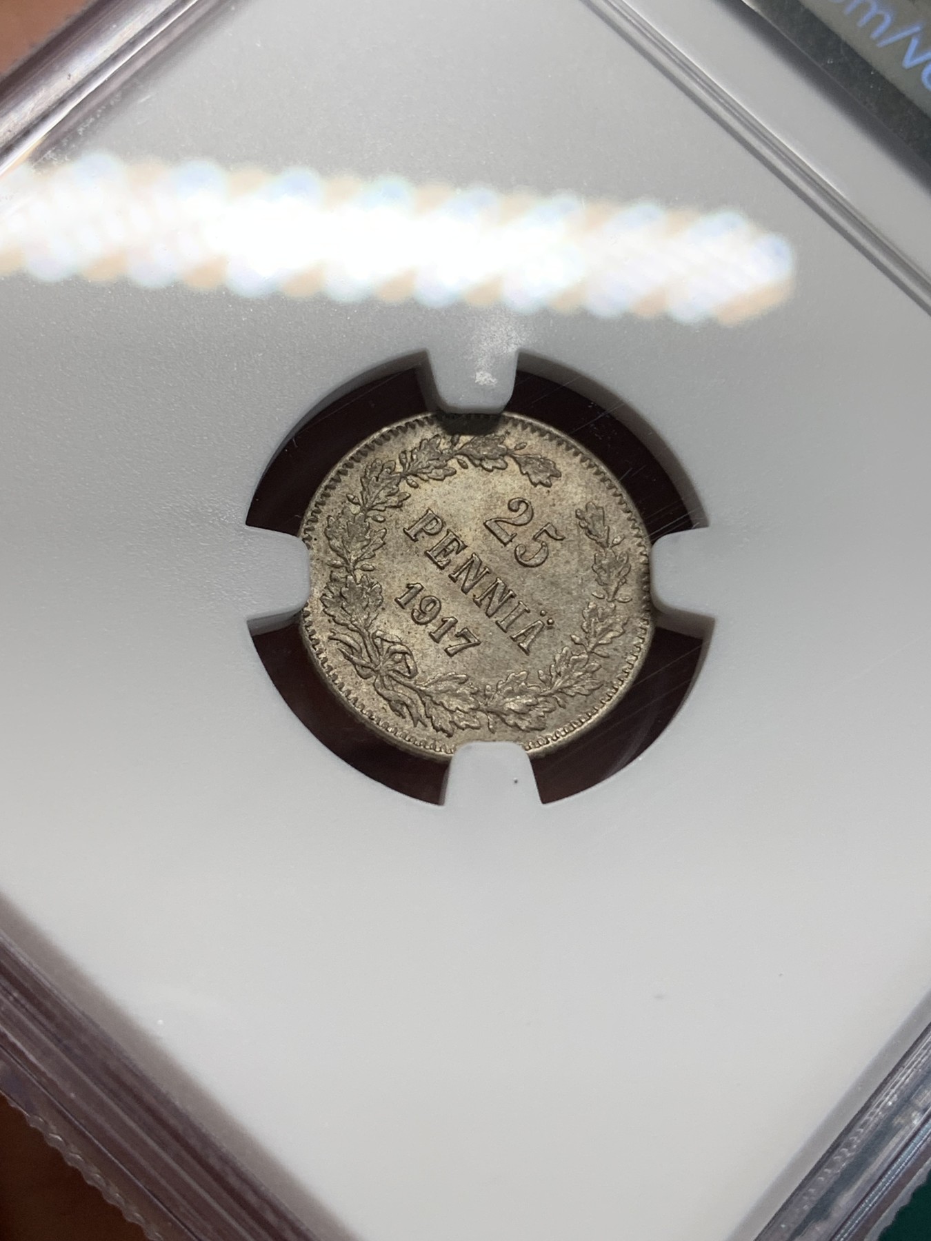 《竞宝斋》第194场-周日，周一 2场 (全场包邮) NGC MS64 俄占芬兰1917年25芬尼银币