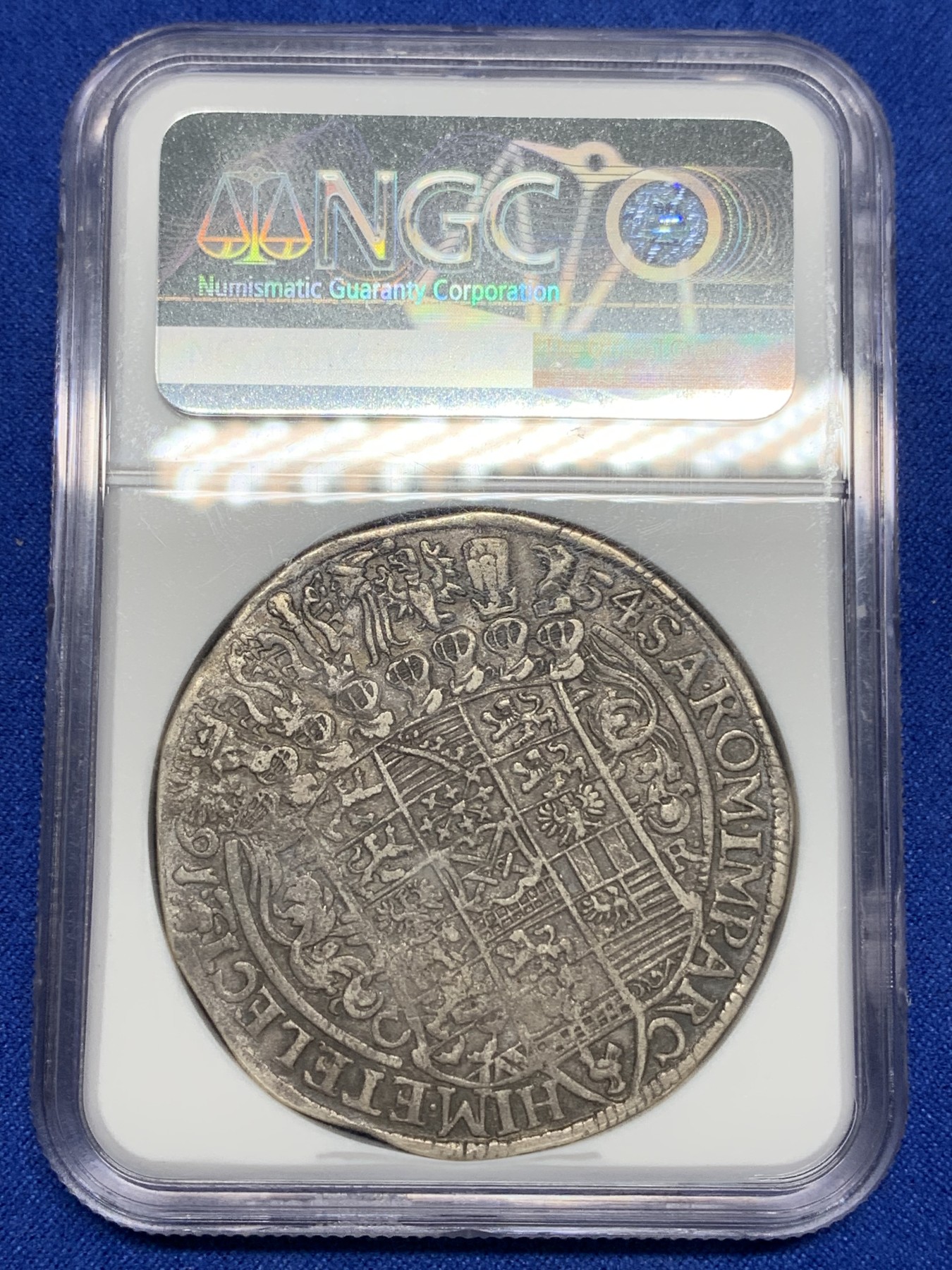 《竞宝斋》第194场-周日，周一 2场 (全场包邮) NGC XF45 神圣罗马 帝国 1654年 萨克森 武士剑泰勒银币 原味45分不错的品种