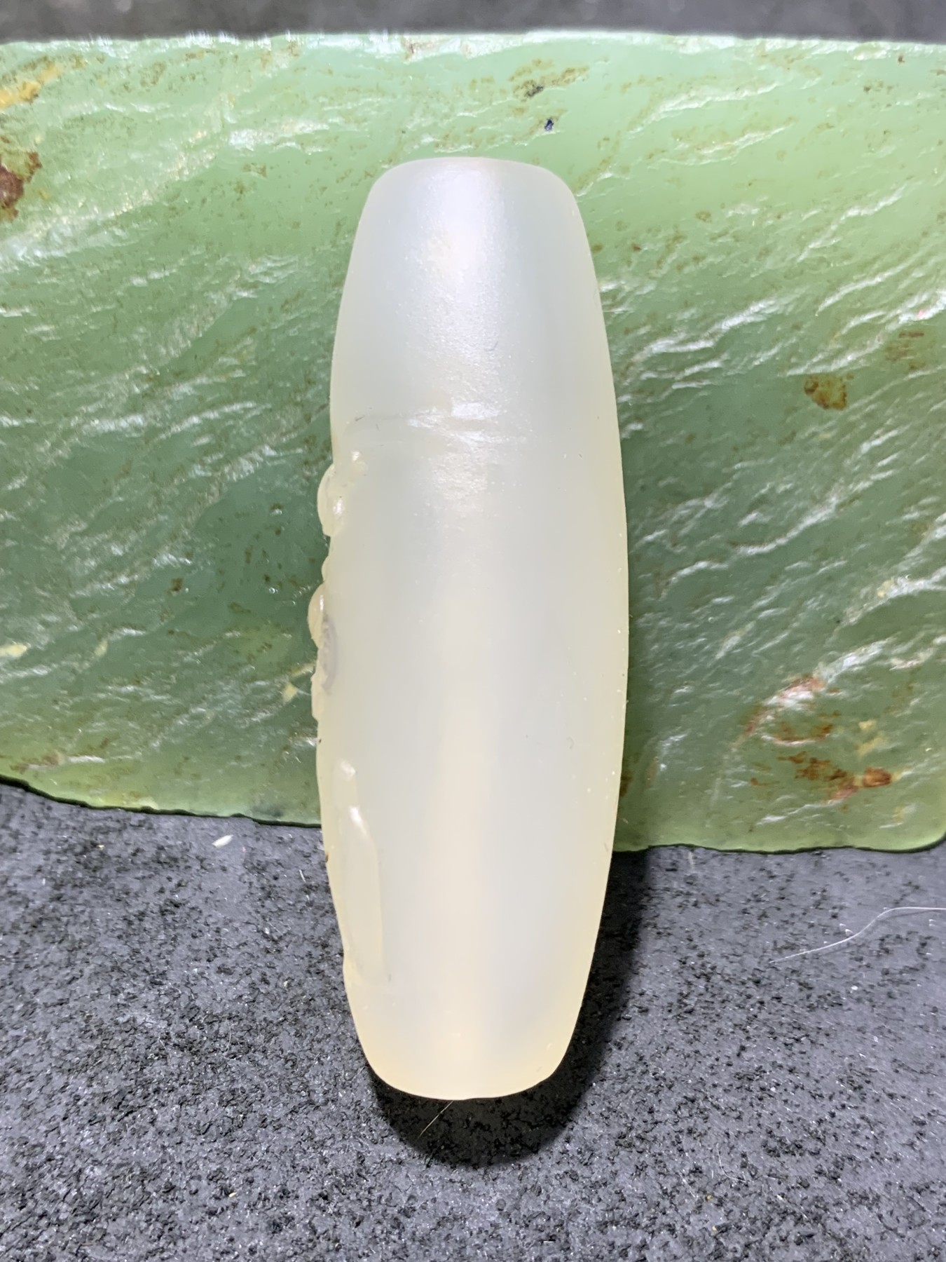 精美高玉化海洋玉髓手工雕刻平步青云大桶珠一个！寓意：平步青云，