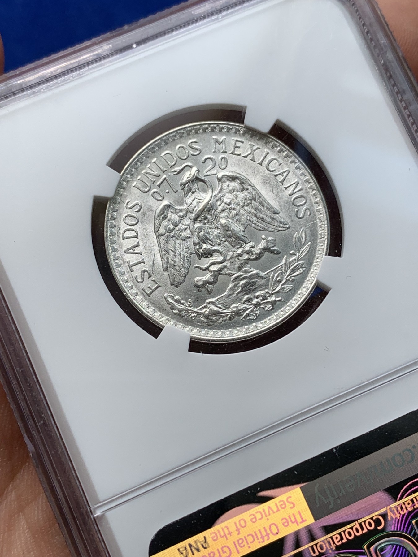 《竞宝斋》第194场-周日，周一 2场 (全场包邮) NGC-MS65 墨西哥1944年50分银币，光度一流
