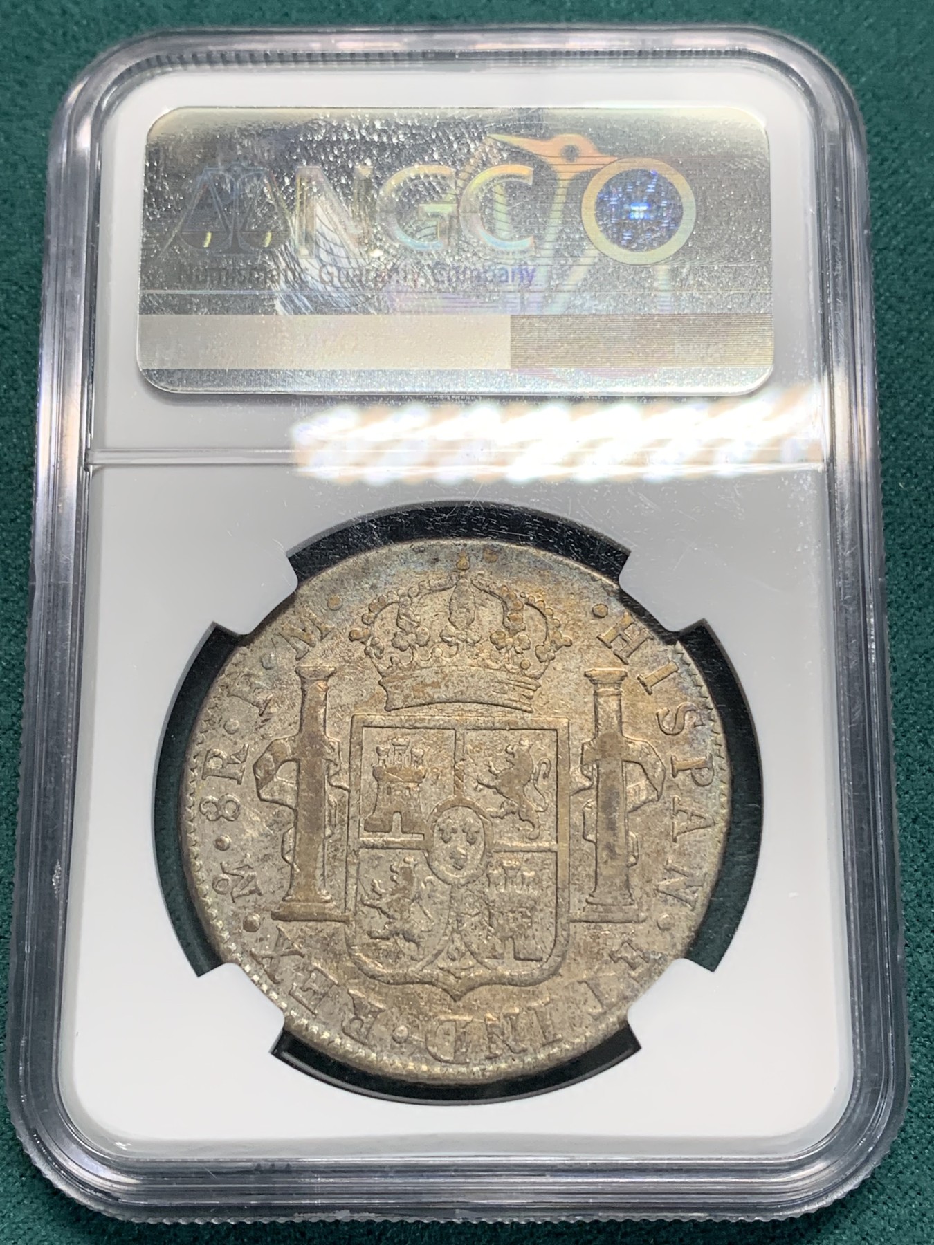 《竞宝斋》第194场-周日，周一 2场 (全场包邮) NGC-VFD 西属墨西哥1790年卡洛斯四世过渡版 8里亚尔银币 （卡三头像 卡四文字）