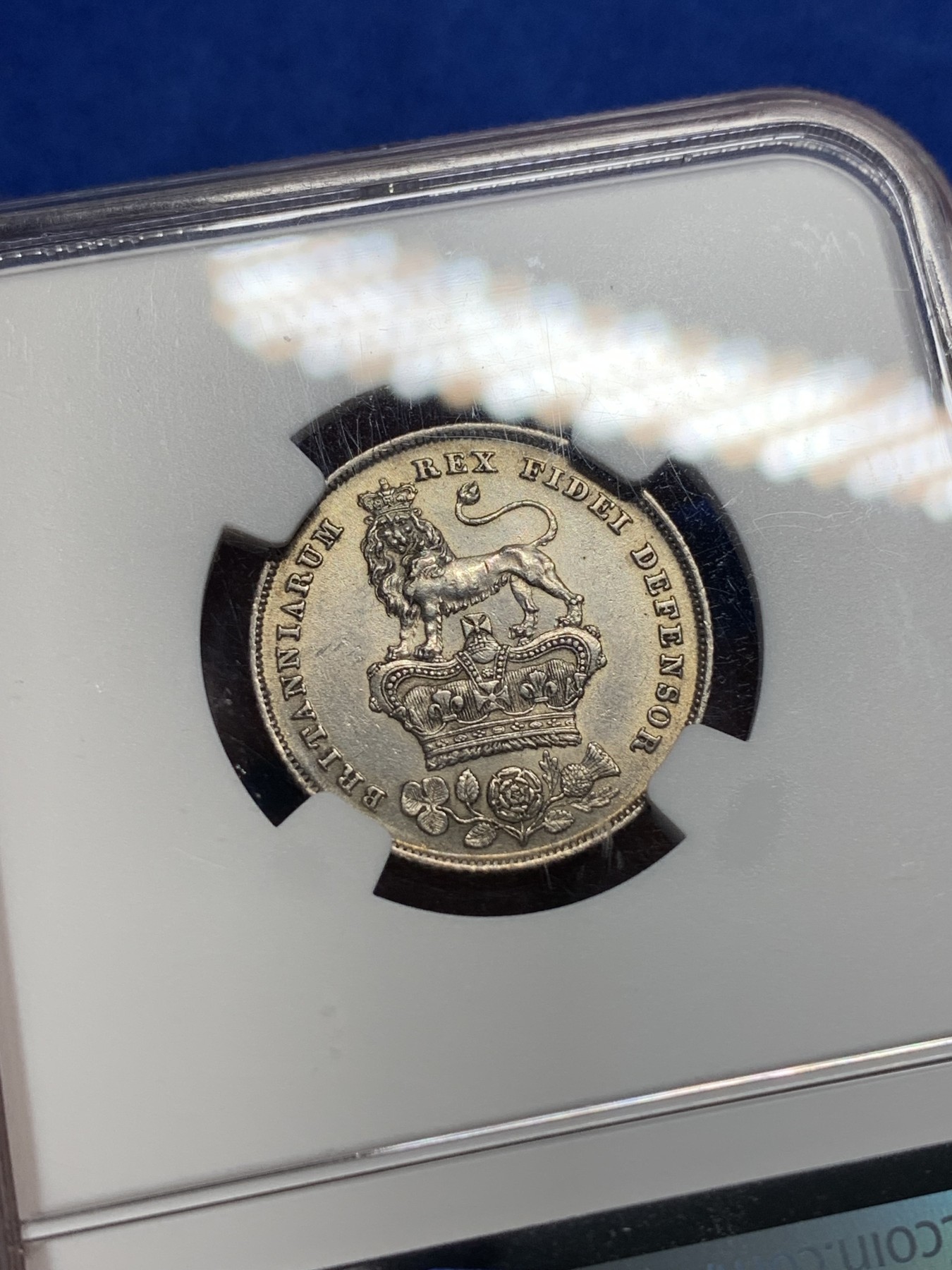 《竞宝斋》第194场-周日，周一 2场 (全场包邮) NGC UNC 英国1826年乔治四世1先令银币 少见品种