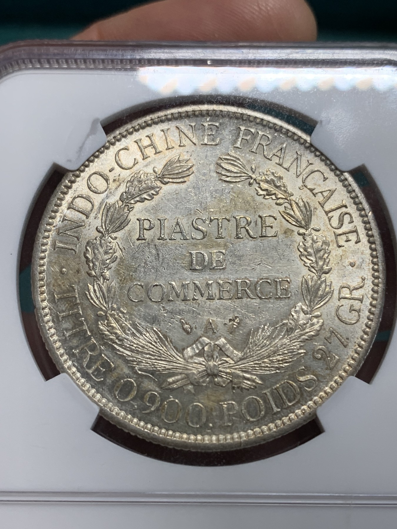《竞宝斋》第194场-周日，周一 2场 (全场包邮) NGC UNC 法属 坐洋 1903年 1皮亚斯特银币 原光状态