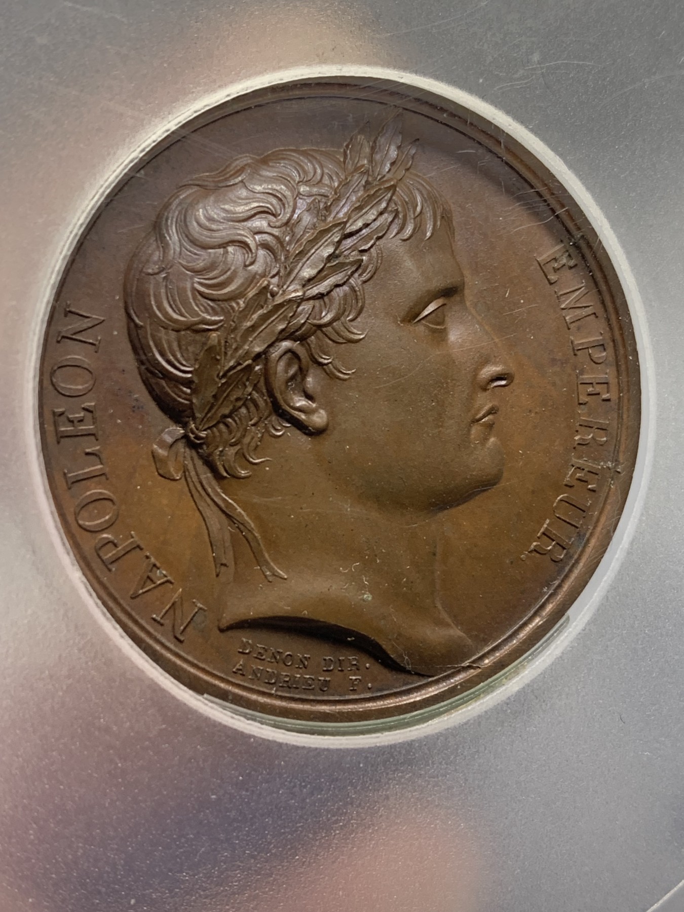 《竞宝斋》第194场-周日，周一 2场 (全场包邮) PCGS SP64 1805年拿破仑米兰加冕 原铸大铜章 顶级高分 加大盒装