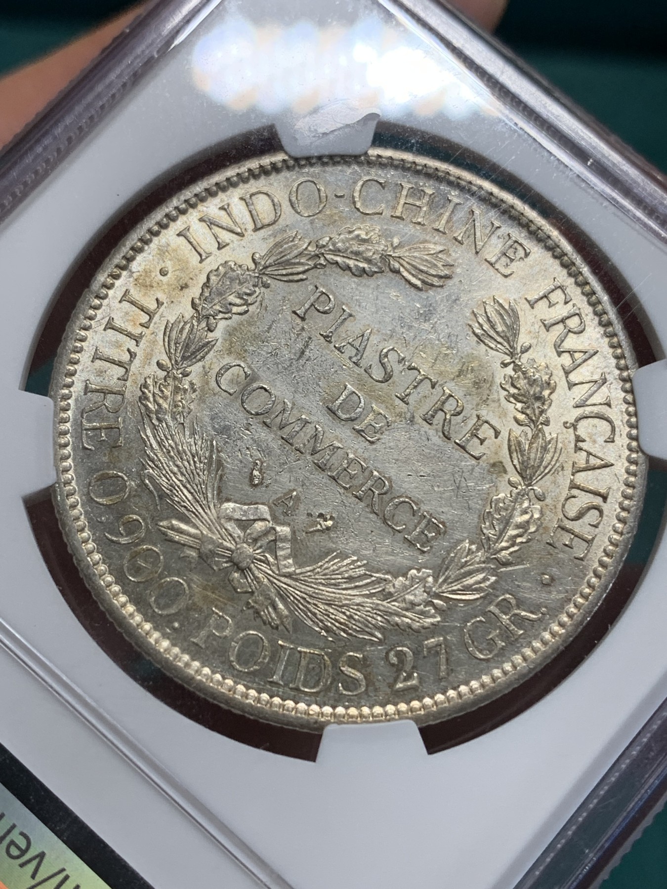 《竞宝斋》第194场-周日，周一 2场 (全场包邮) NGC UNC 法属 坐洋 1903年 1皮亚斯特银币 原光状态