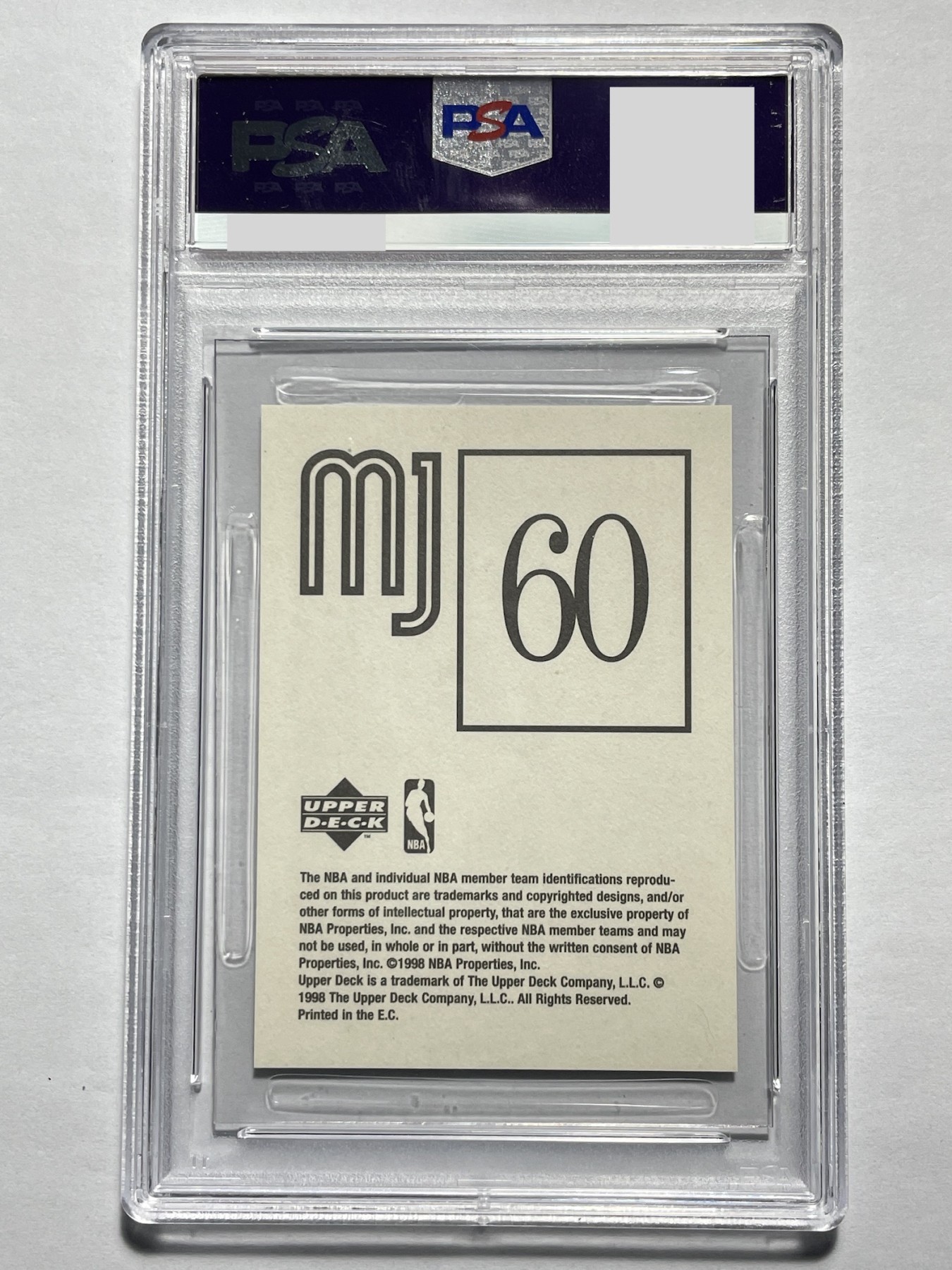 【德藏】卡牌拍卖第3期 -{ 游戏王，球星卡 }专场 全场包邮 1998 UpperDeck 公牛队 迈克尔-乔丹(Michael Jordan) #60 PSA 9