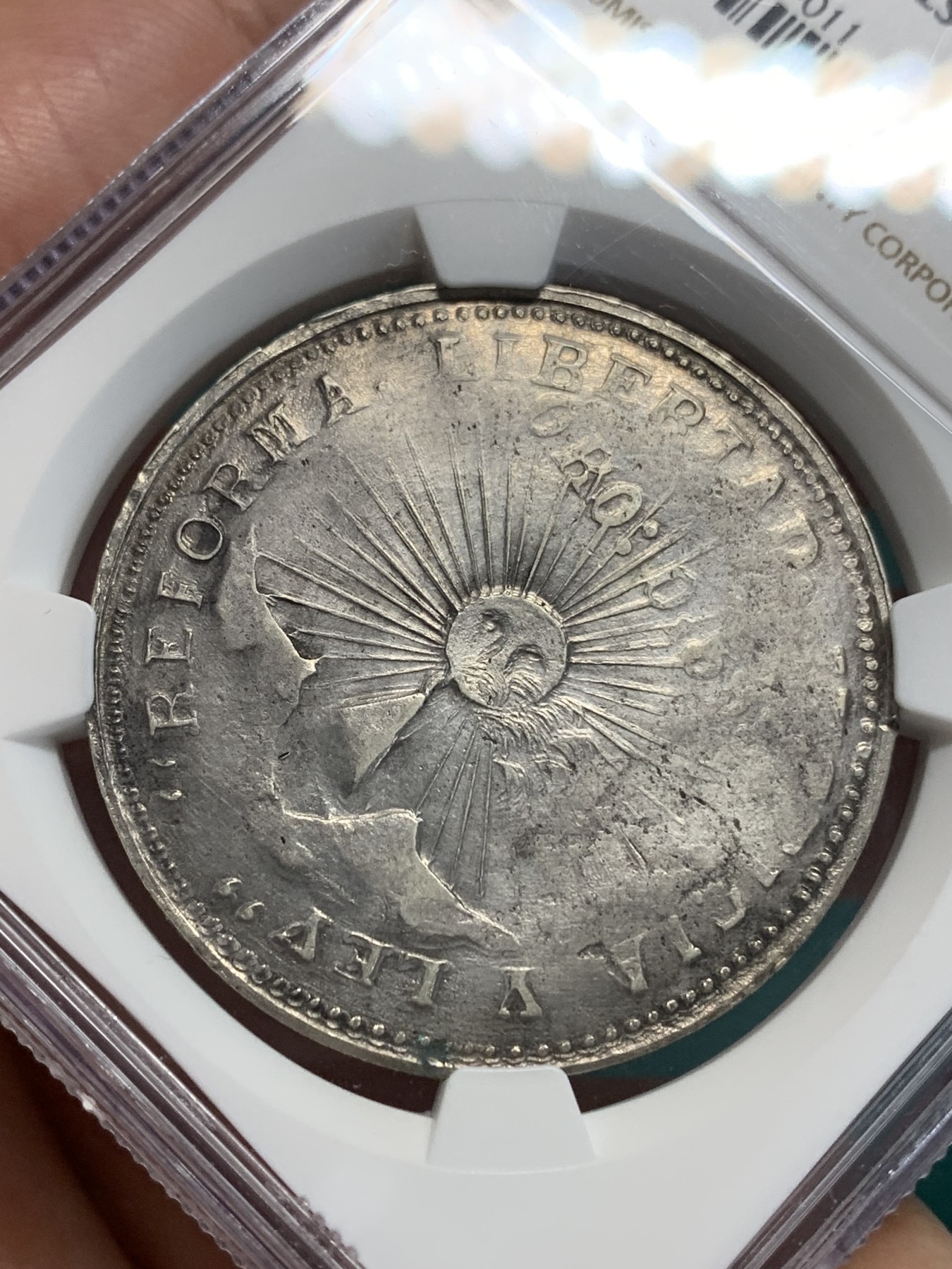 《竞宝斋》第194场-周日，周一 2场 (全场包邮) NGC-UNC 墨西哥 1914年 2比索 内战时期含金银币