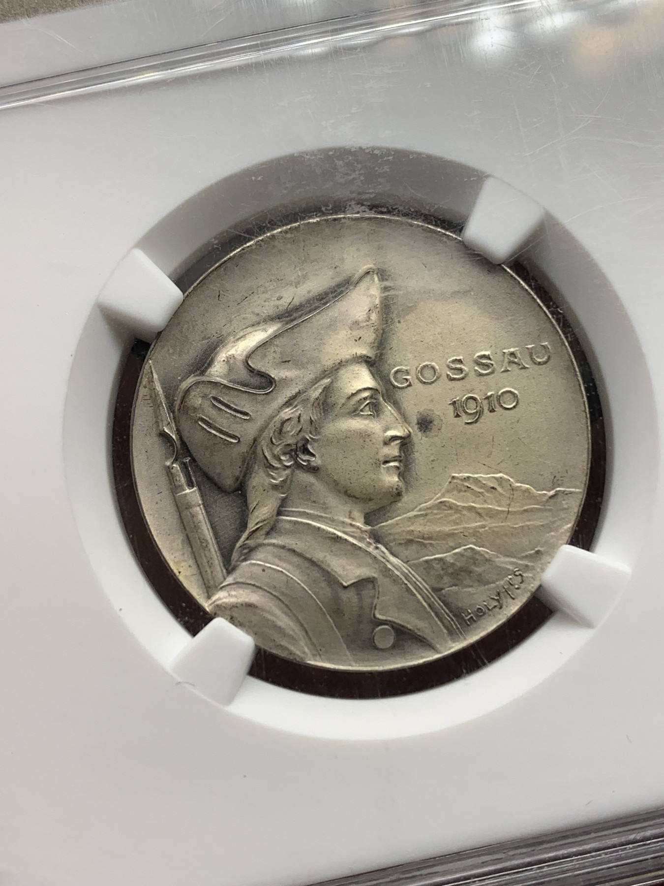 《竞宝斋》第194场-周日，周一 2场 (全场包邮) NGC MS64  1910年瑞士圣加仑射击节银章 生动形象 小熊憨厚可爱 市场流通量小于300枚