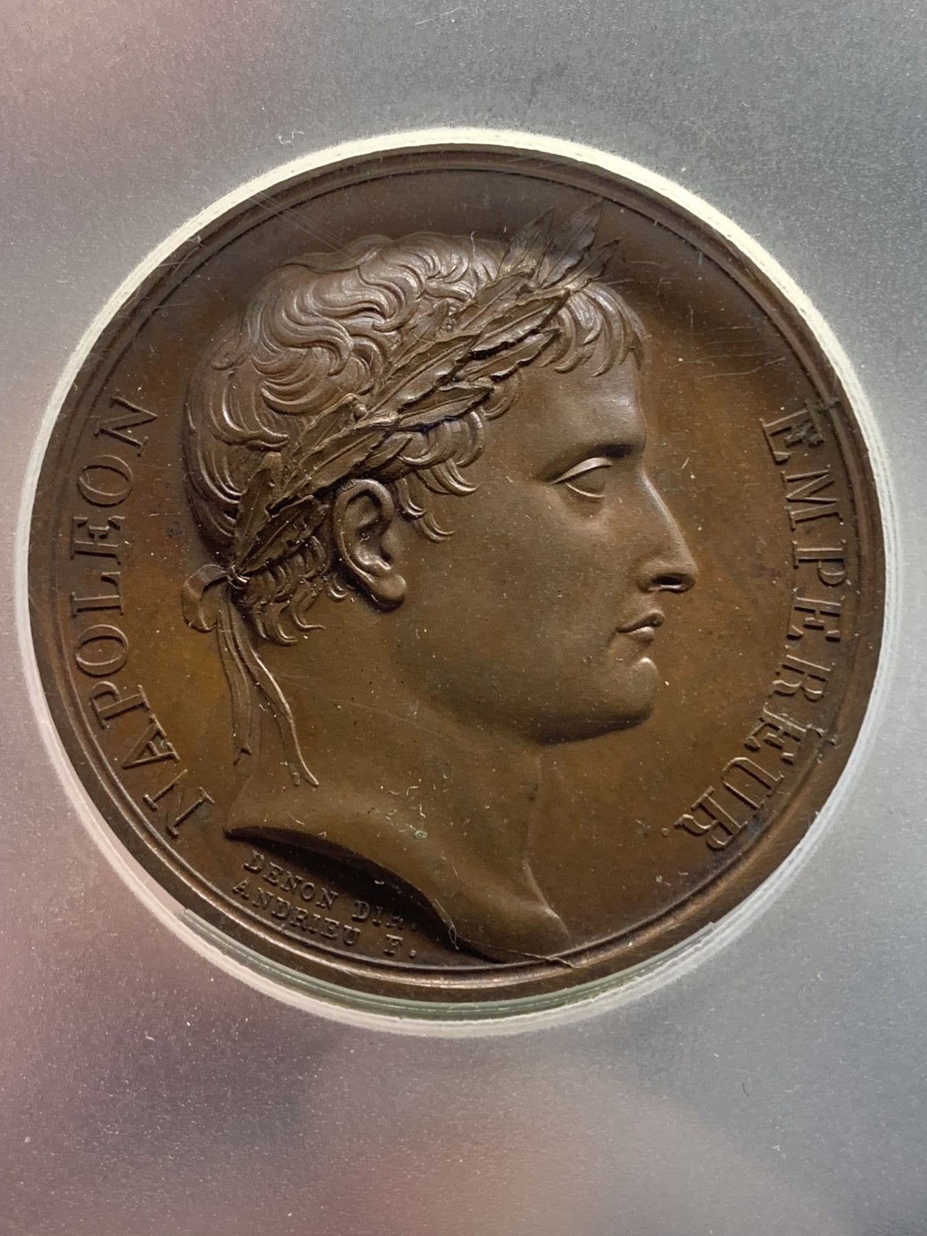 《竞宝斋》第194场-周日，周一 2场 (全场包邮) PCGS SP64 1805年拿破仑米兰加冕 原铸大铜章 顶级高分 加大盒装