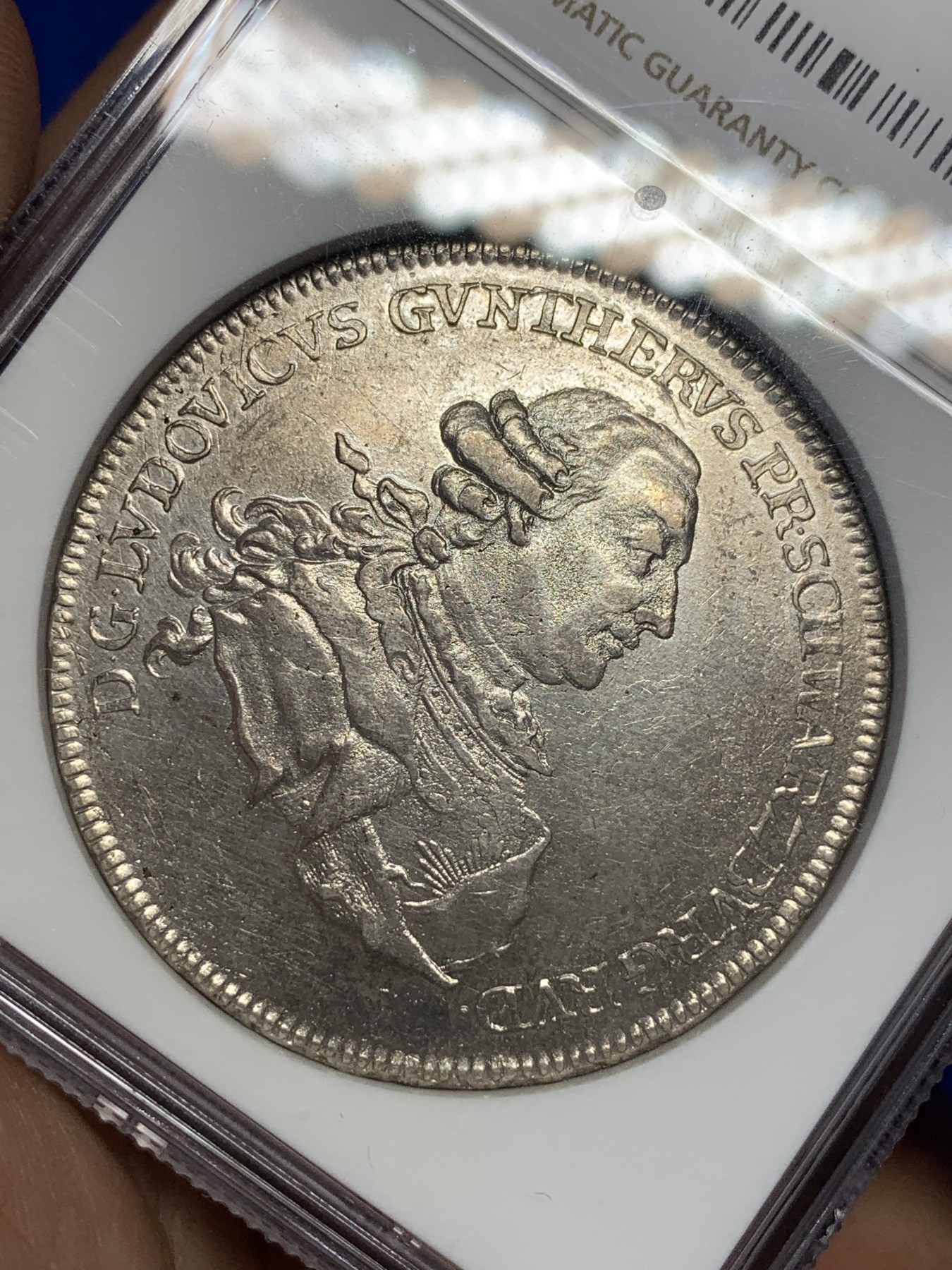 《竞宝斋》第194场-周日，周一 2场 (全场包邮) NGC AU 德国 1780 施瓦茨堡  弗里德里希·卡尔结婚纪念 1泰勒大银币 稀见品种